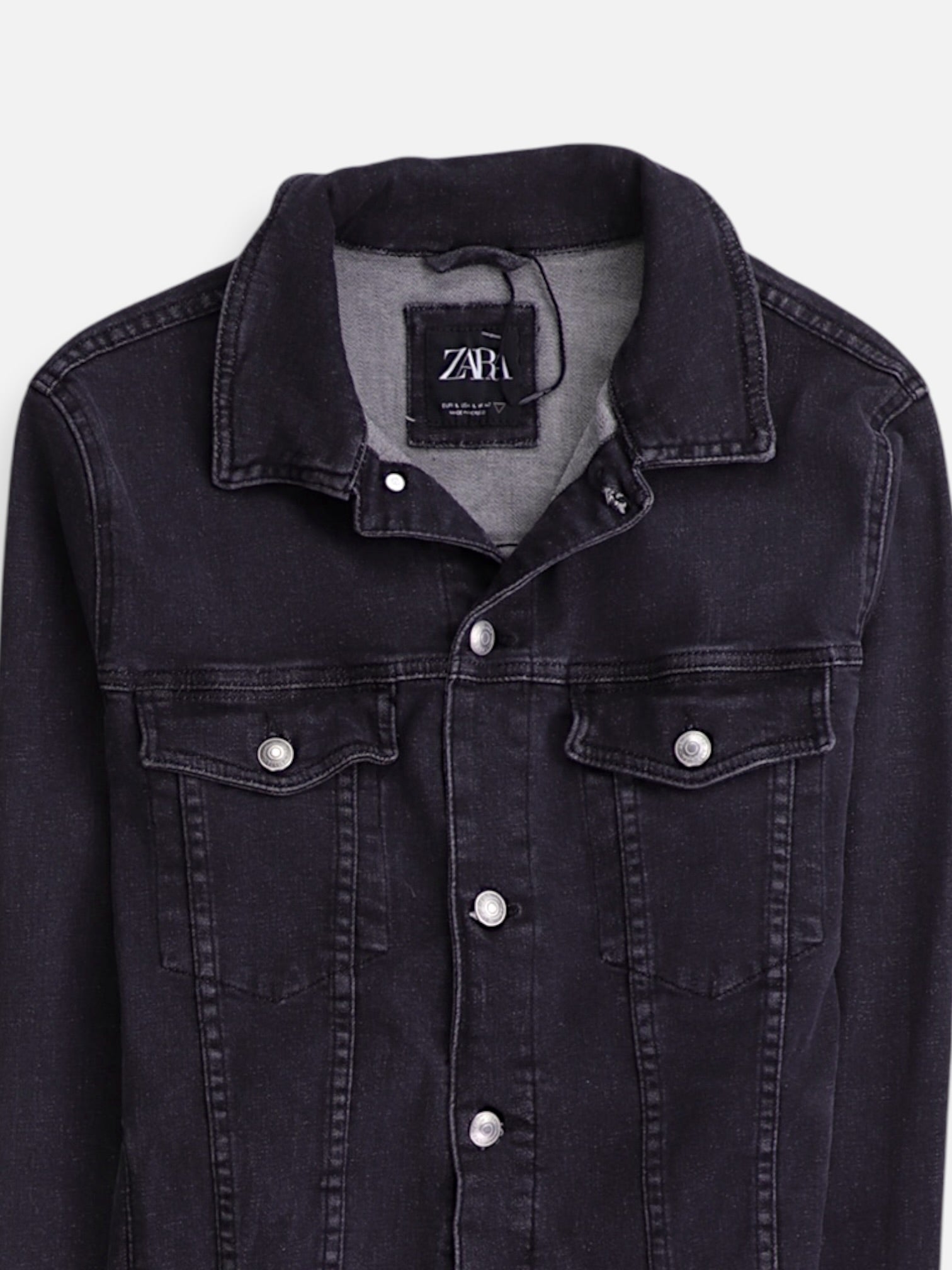 ZARA Chaqueta Denim  Basic - Hombre - Large