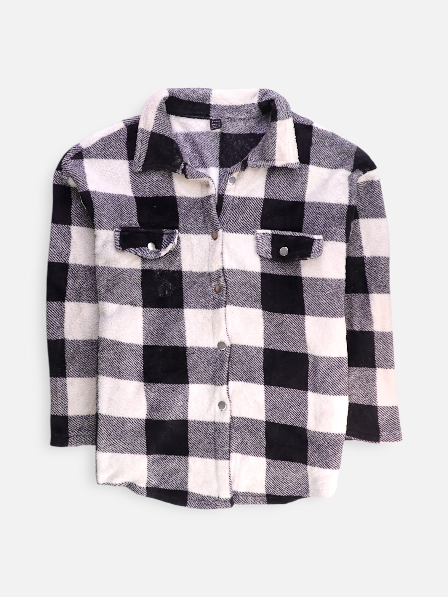 SHEIN Chaqueta Sobrecamisa Plaid Types - Mujer - Large