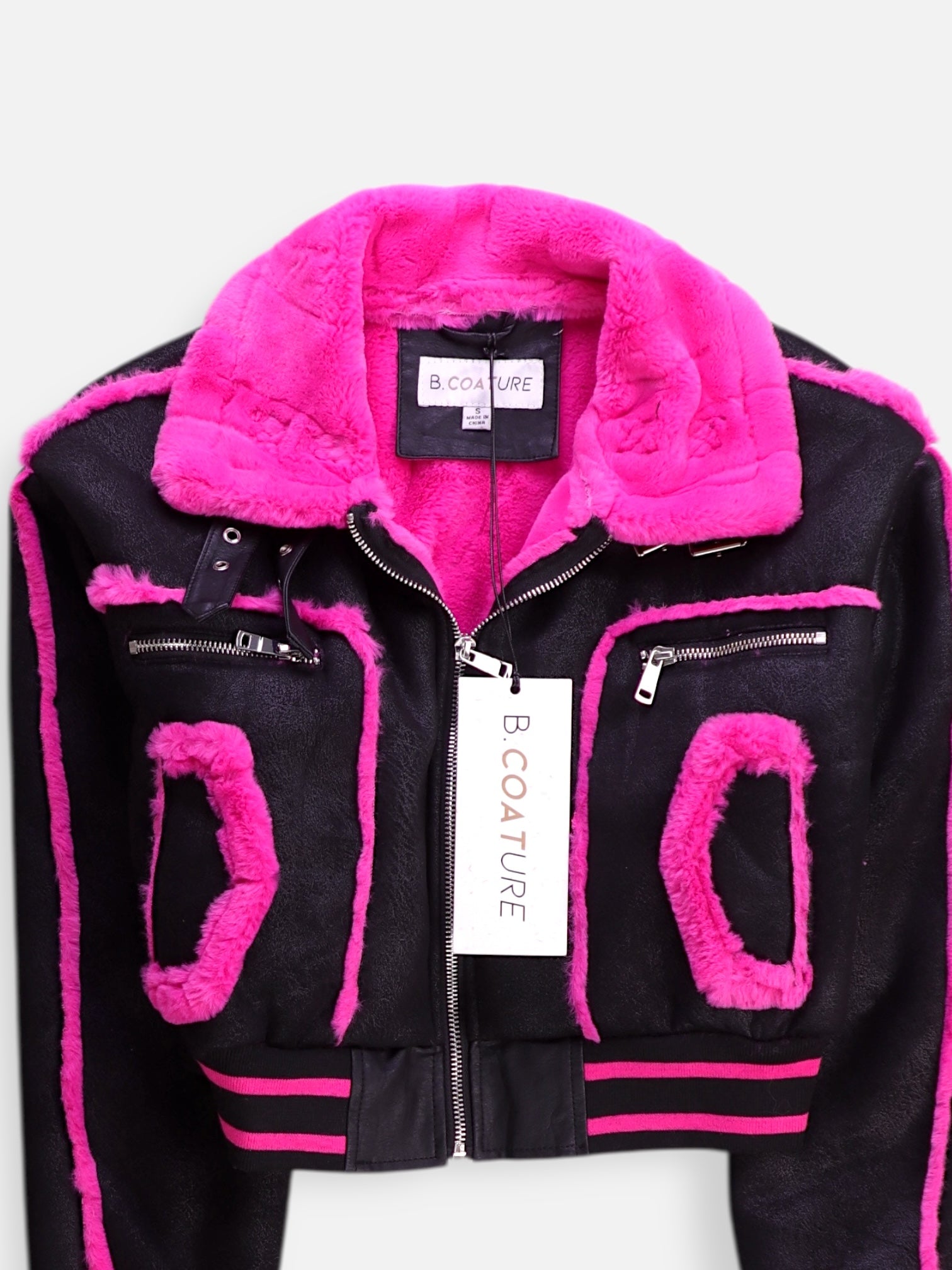 Chaqueta Sherpa Trucker Crop Top - Mujer - Small
