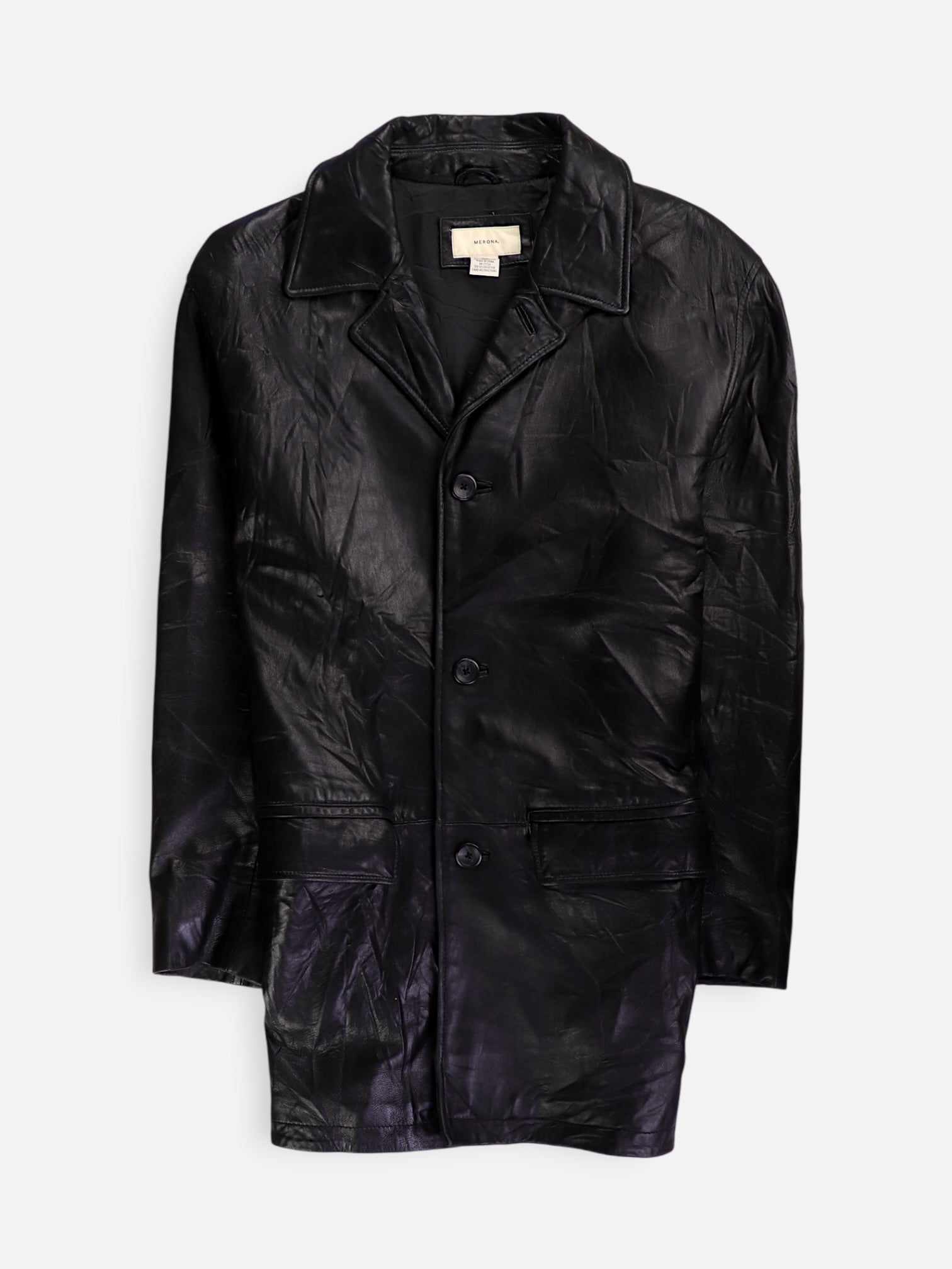MERONA Chaqueta Cuero Basic - Hombre - Medium