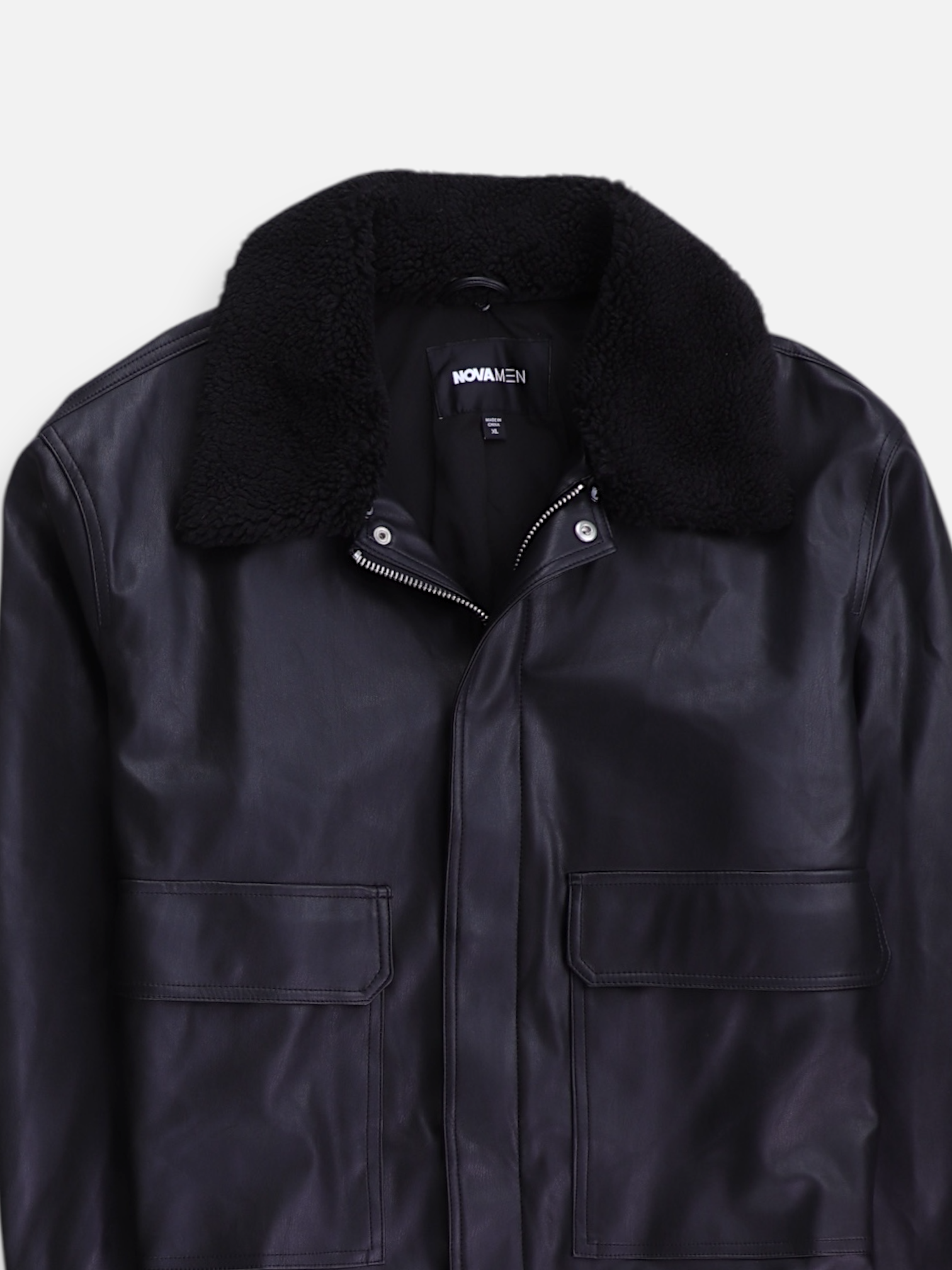 Fashionnova Chaqueta Casual Cuero - Hombre - XL