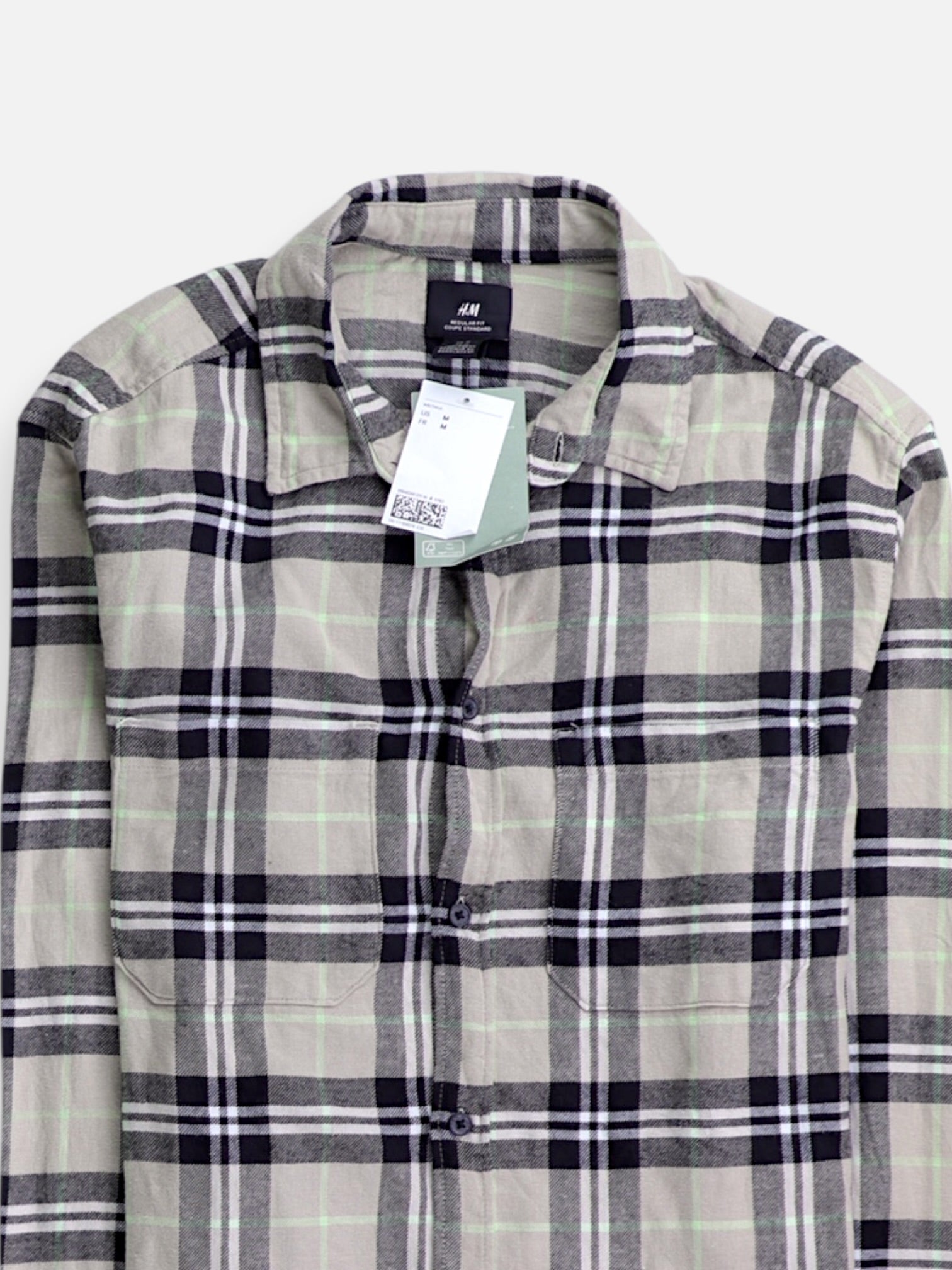 H&M Camisa Color Block - Hombre - Medium