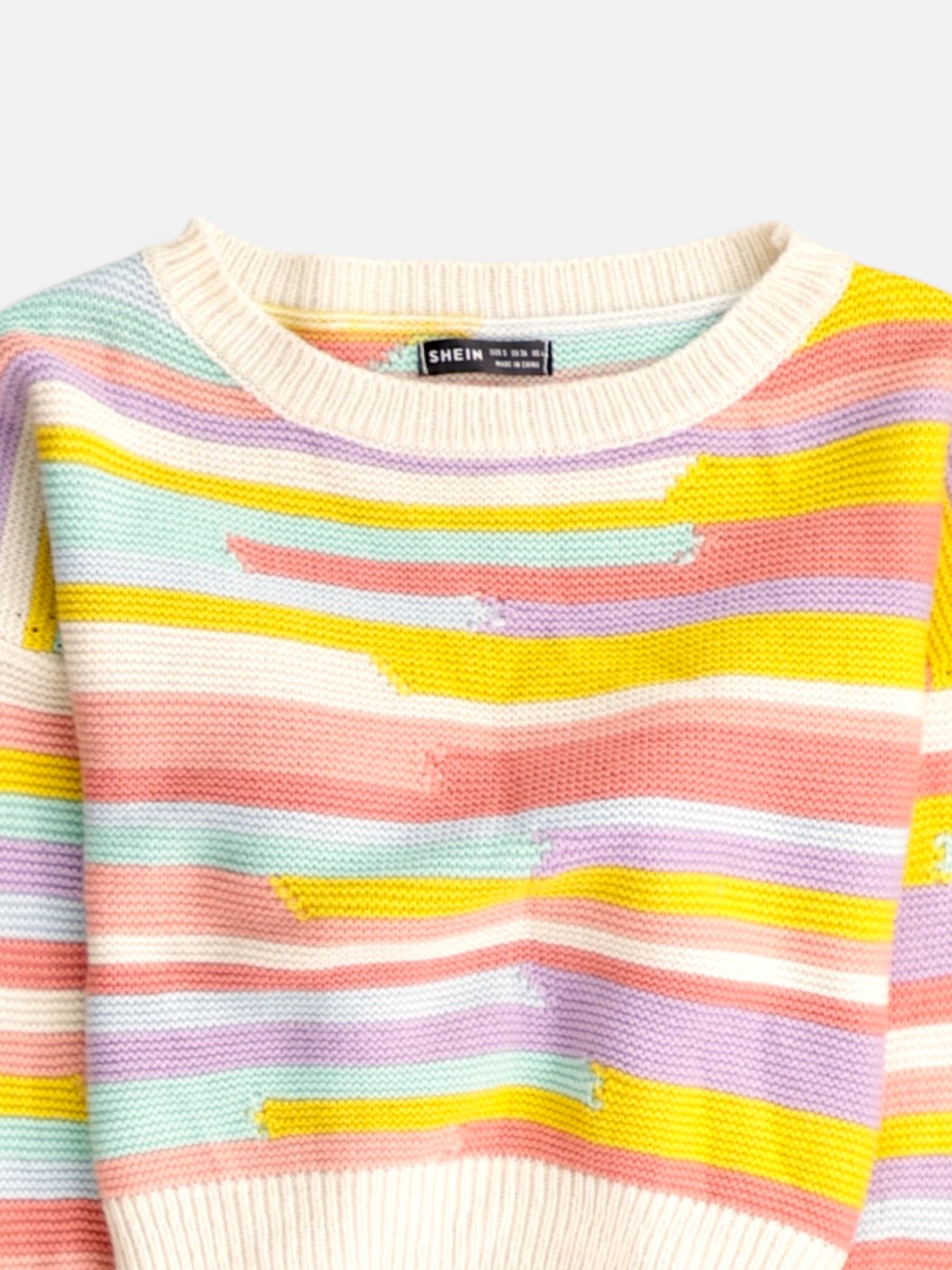 SHEIN Sueter Knit Color Block - Mujer - Small