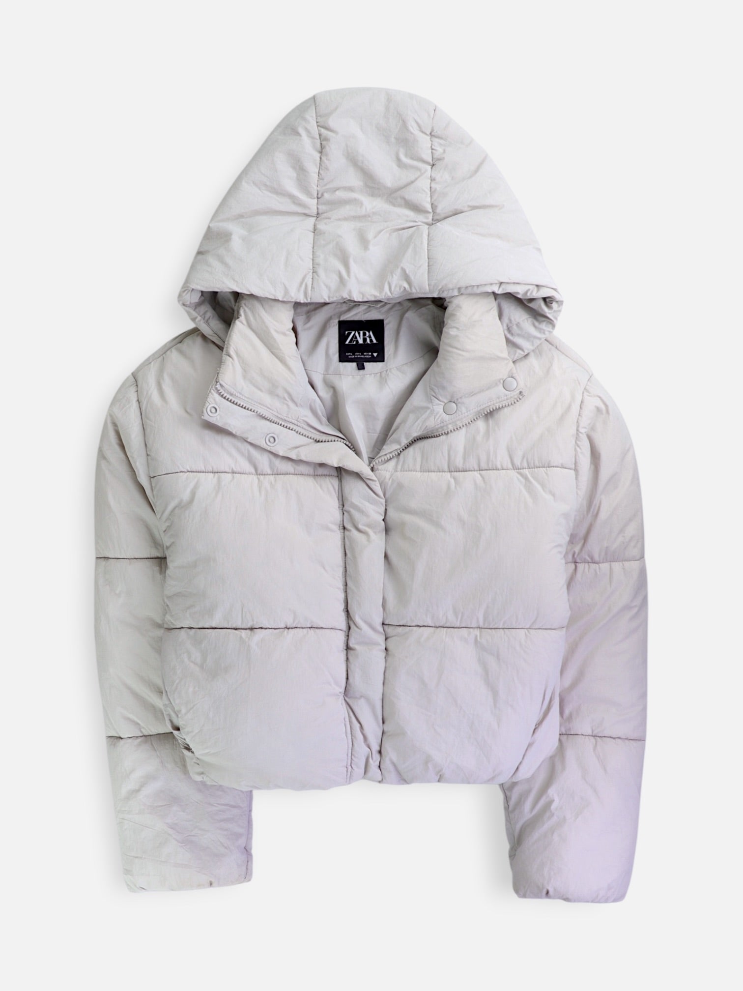 ZARA Chaqueta Puffer Impermeable - Mujer - Large