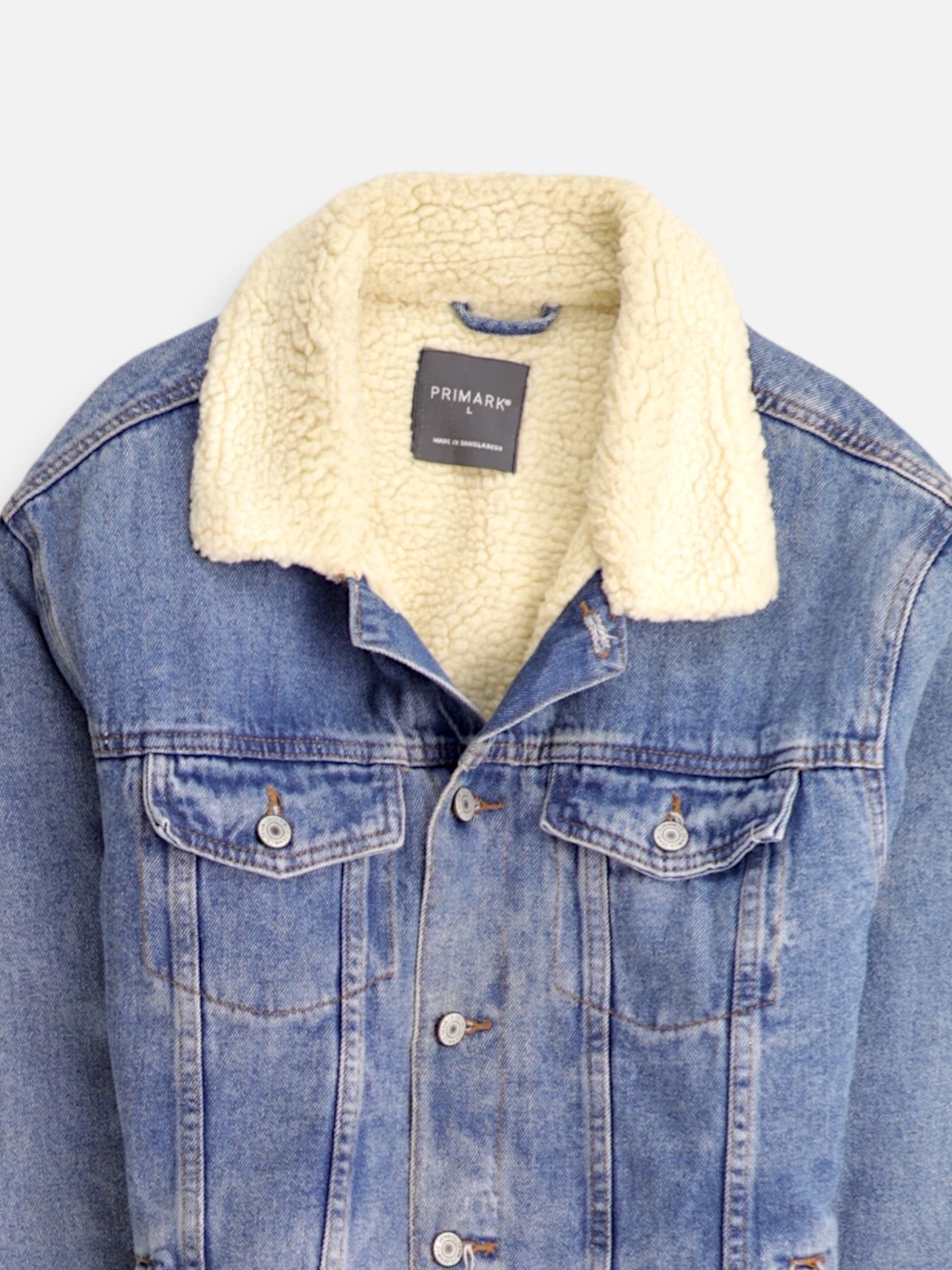 PRIMARK Chaqueta Sherpa Trucker Denim - Hombre - Large