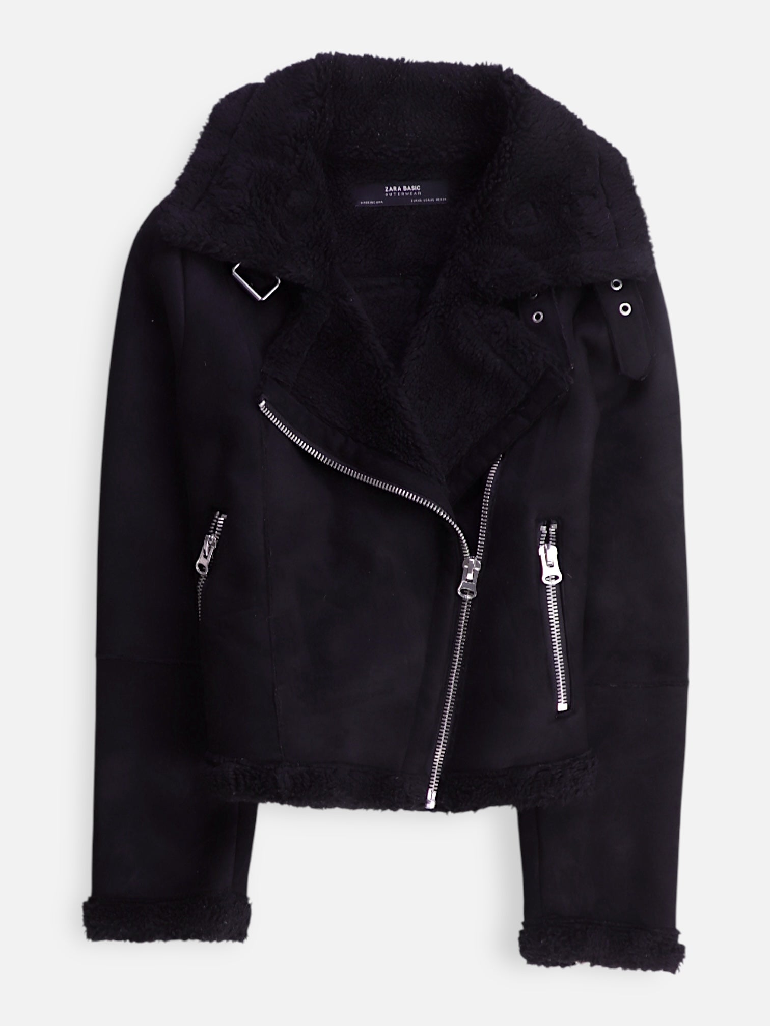 ZARA Chaqueta Aviator Teddy - Mujer - XS