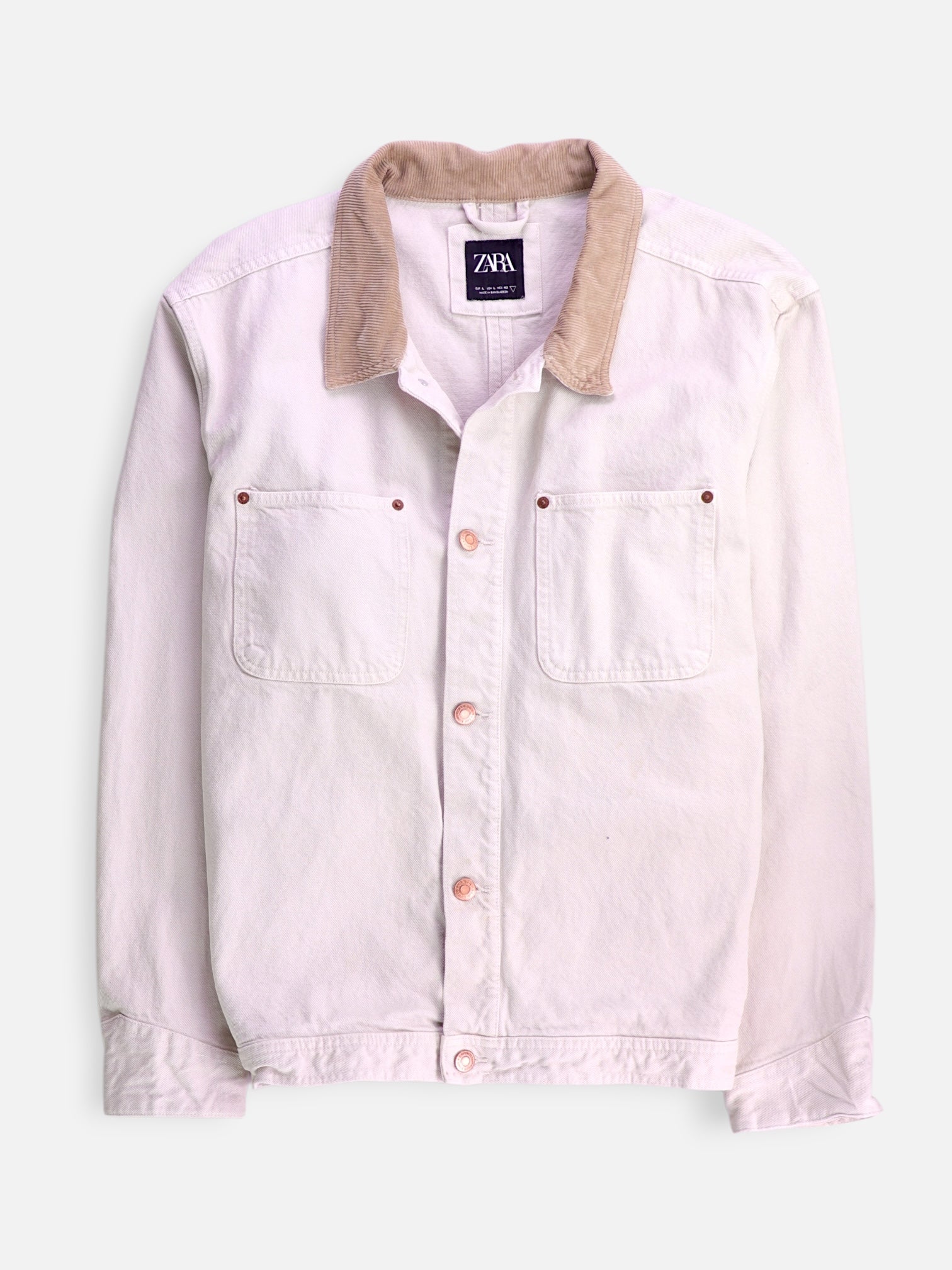 ZARA Chaqueta Denim  Basic - Hombre - Large