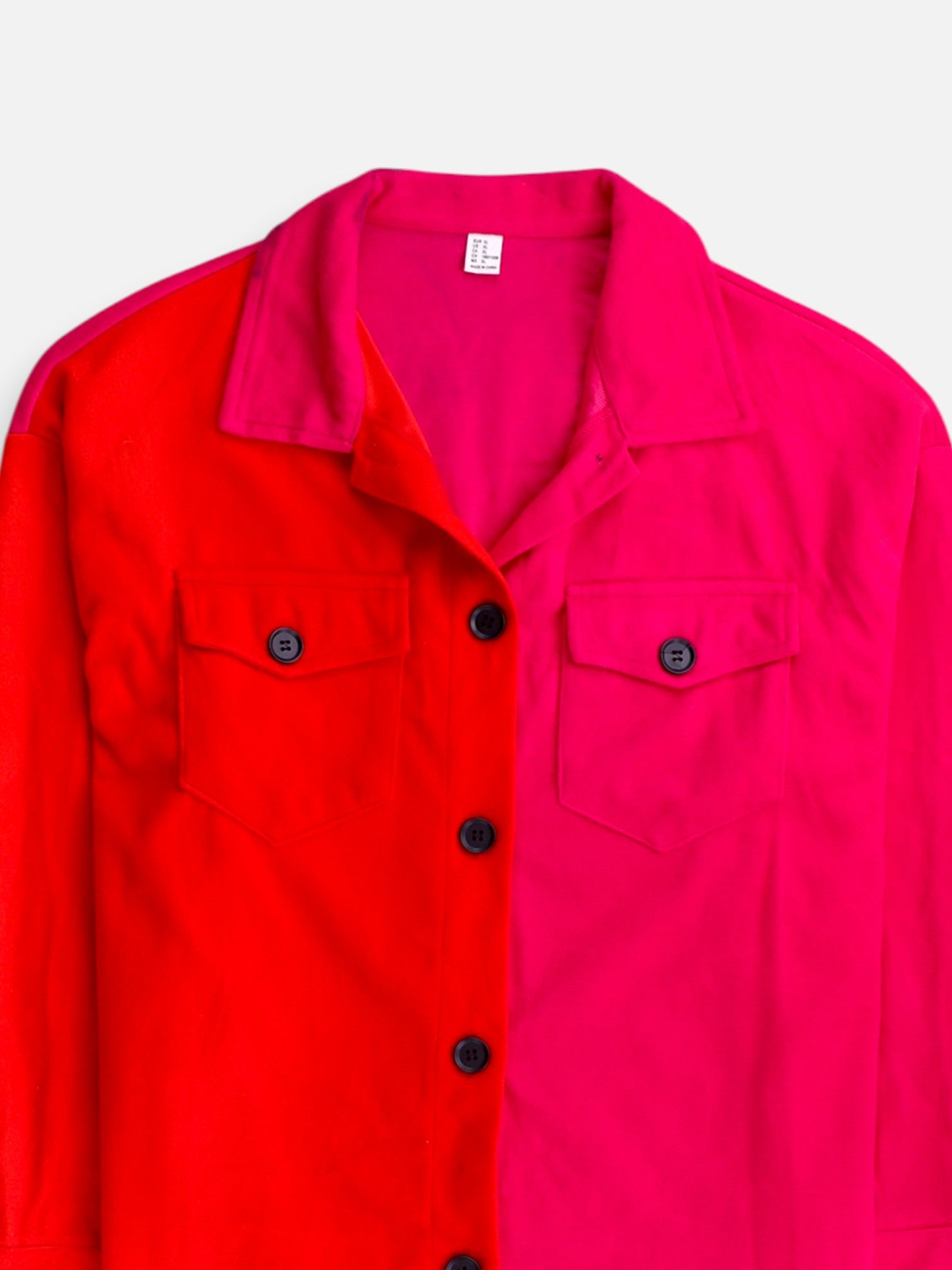 Chaqueta Sobrecamisa Color Block - Mujer - XL