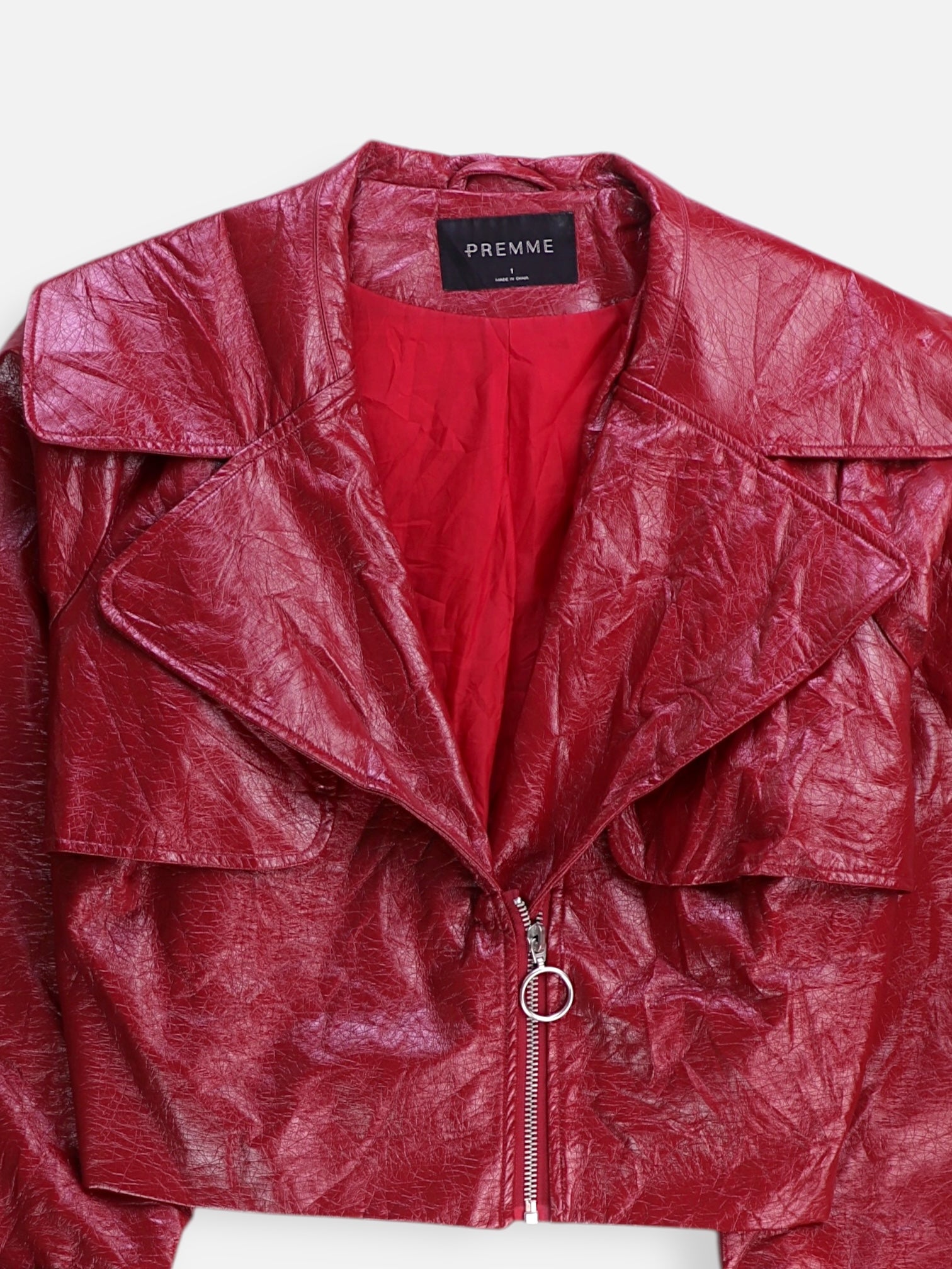 Chaqueta Cuero Crop Top - Mujer - XL