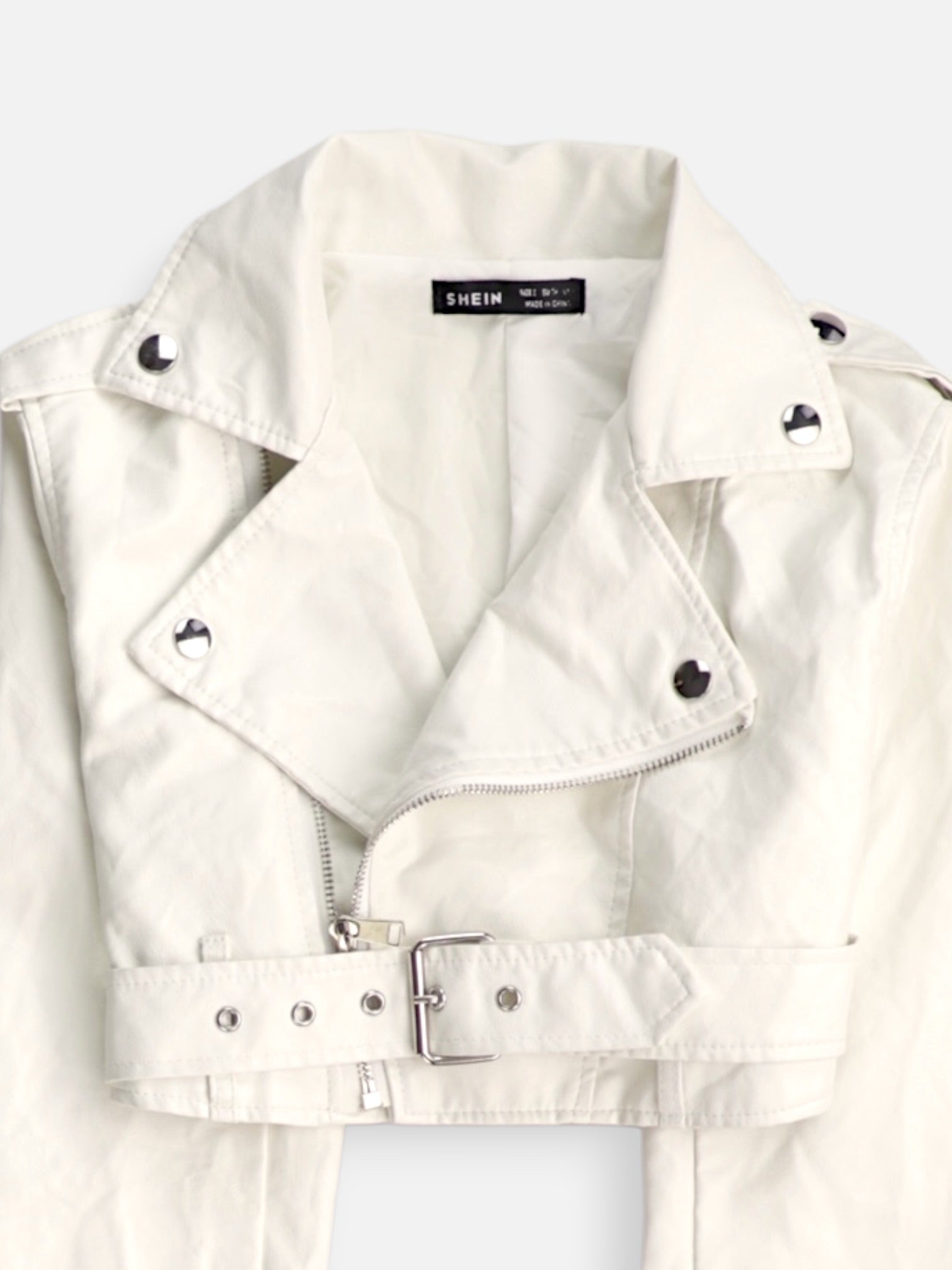SHEIN Chaqueta Cuero Crop Top - Mujer - Small