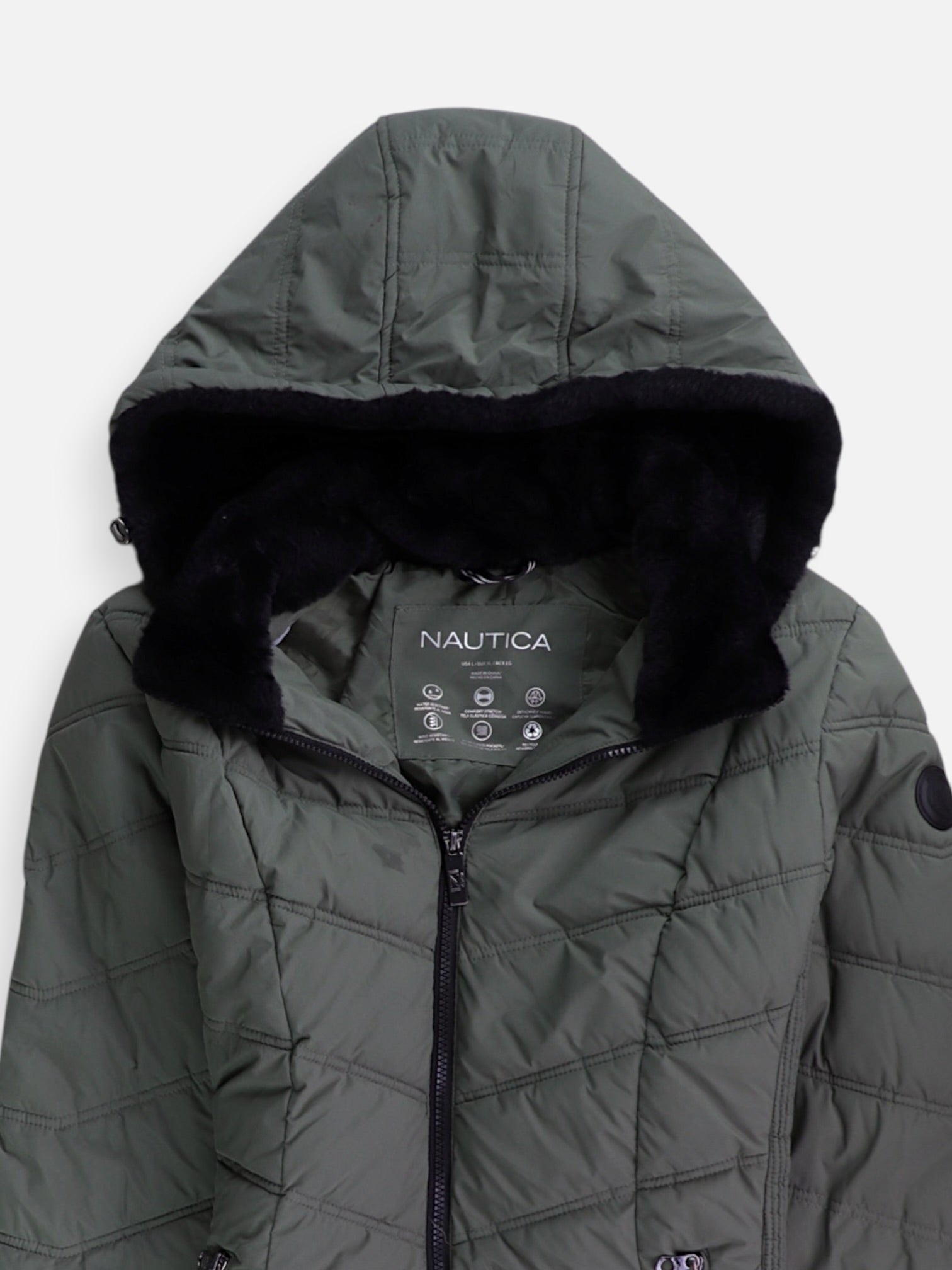 Nautica Chaqueta Puffer Impermeable - Mujer - Large