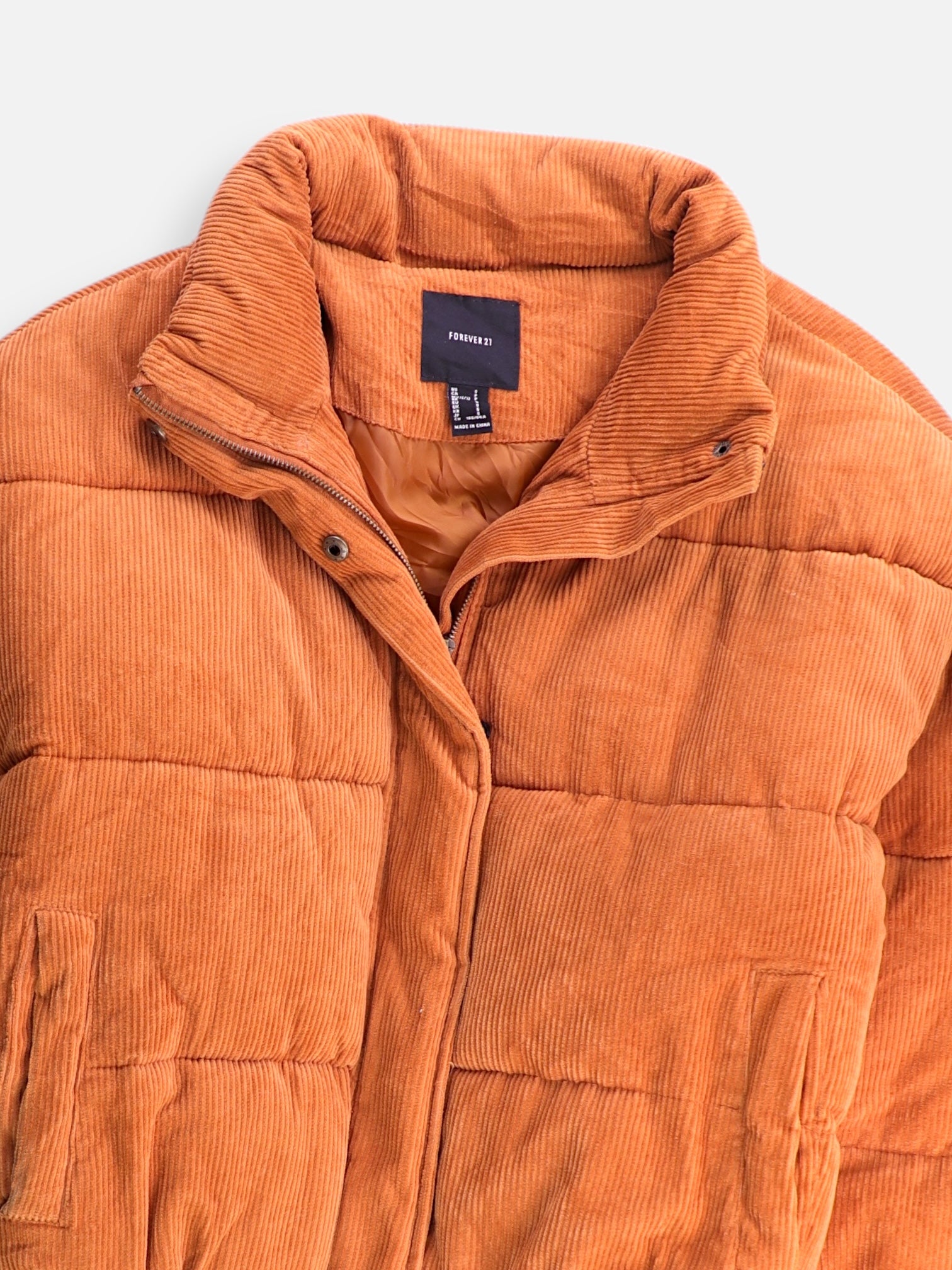 Forever 21 Chaqueta Puffer Corduroy - Mujer - Small