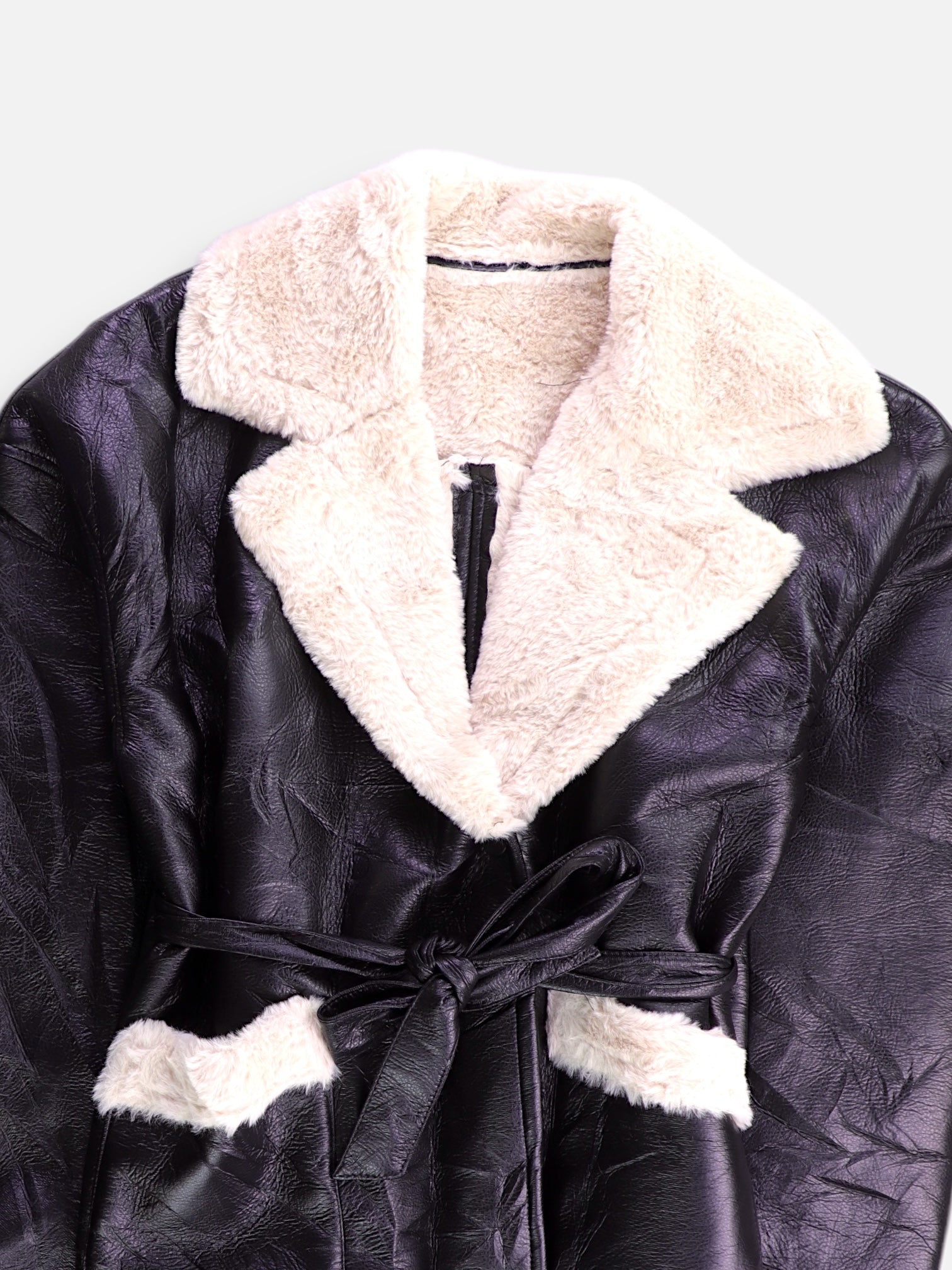 SHEIN Chaqueta Casual Cuero - Mujer - Large