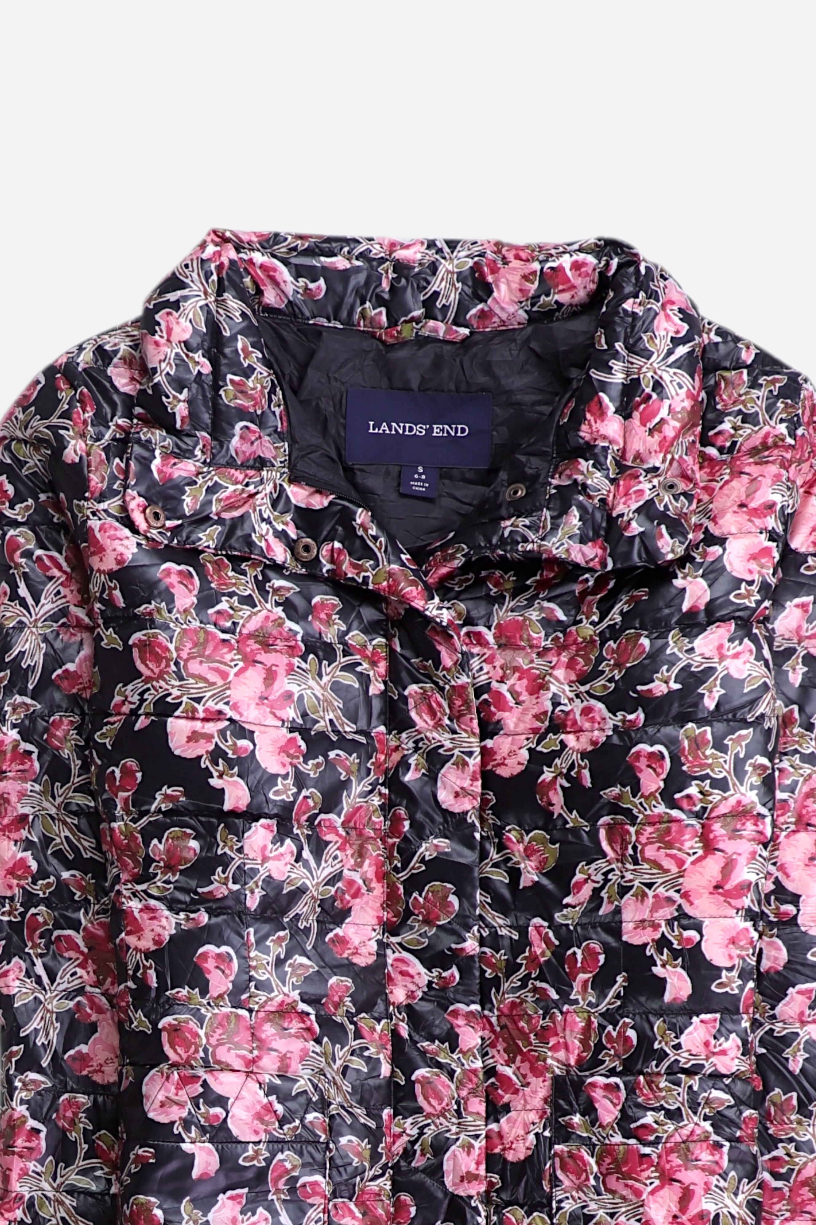 LANDS END Chaqueta Puffer Impermeable - Mujer - Small