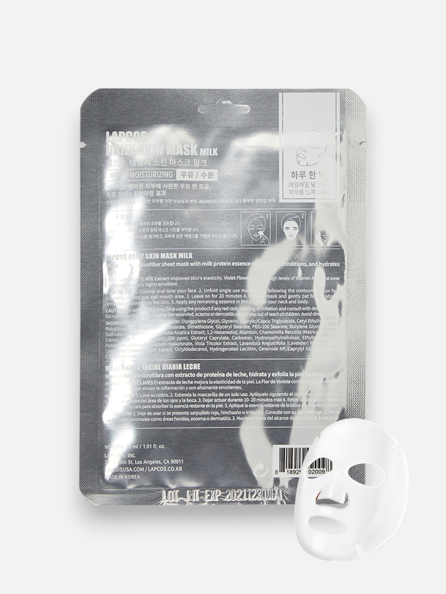 LAPCOS Facial Mask Milk Moisturizing Facial 30 ml - Milk Protein, Ceramides + Violet Flower