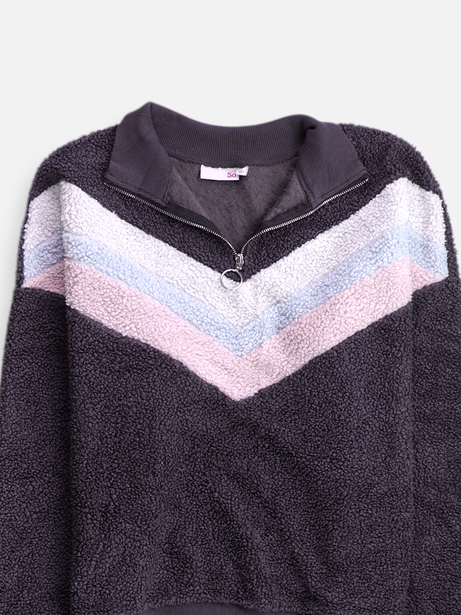 Sueter Fleece Color Block - Mujer - Small