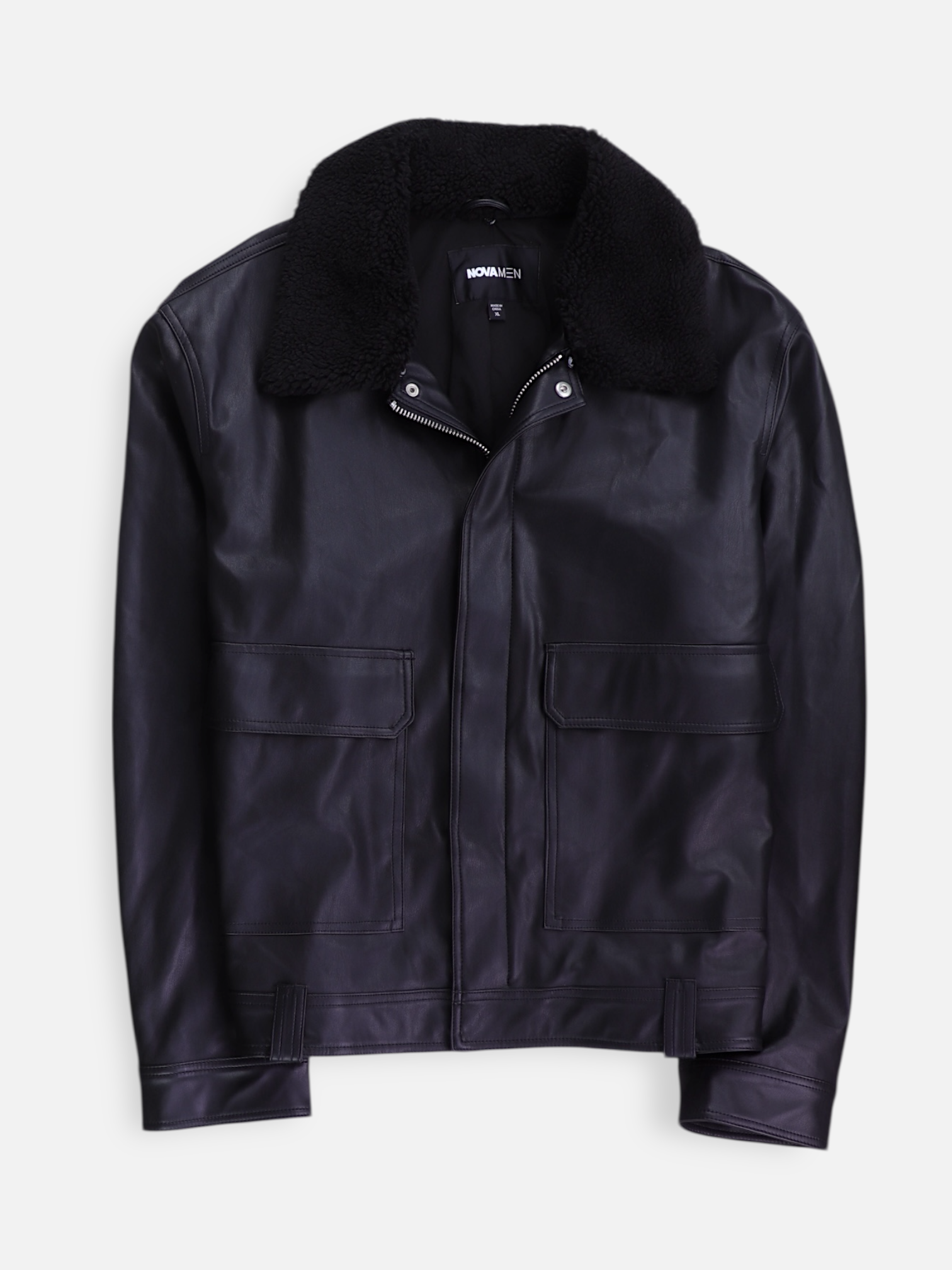 Fashionnova Chaqueta Casual Cuero - Hombre - XL