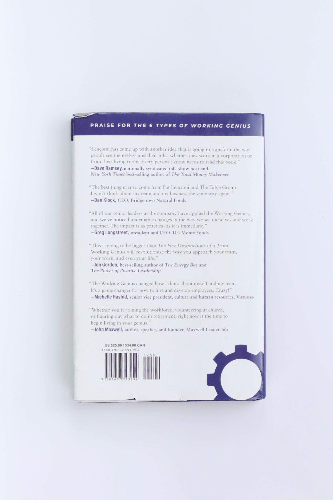 Libro THE 6  TYPES OF WORKING GENIUS  by PATRICK LENCIONI