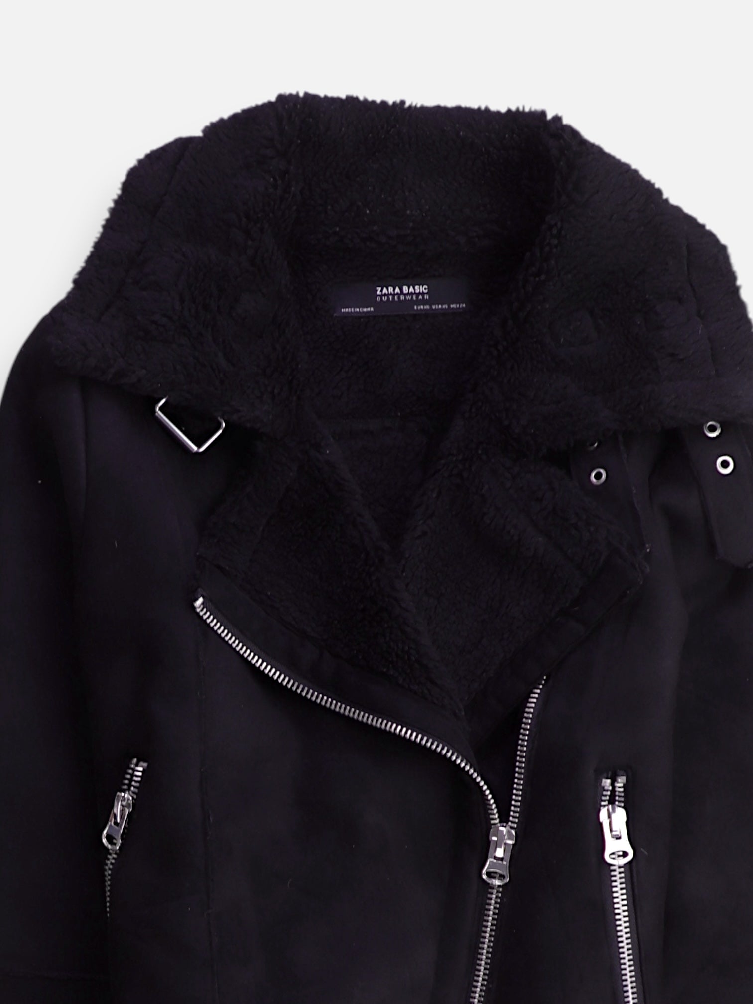 ZARA Chaqueta Aviator Teddy - Mujer - XS