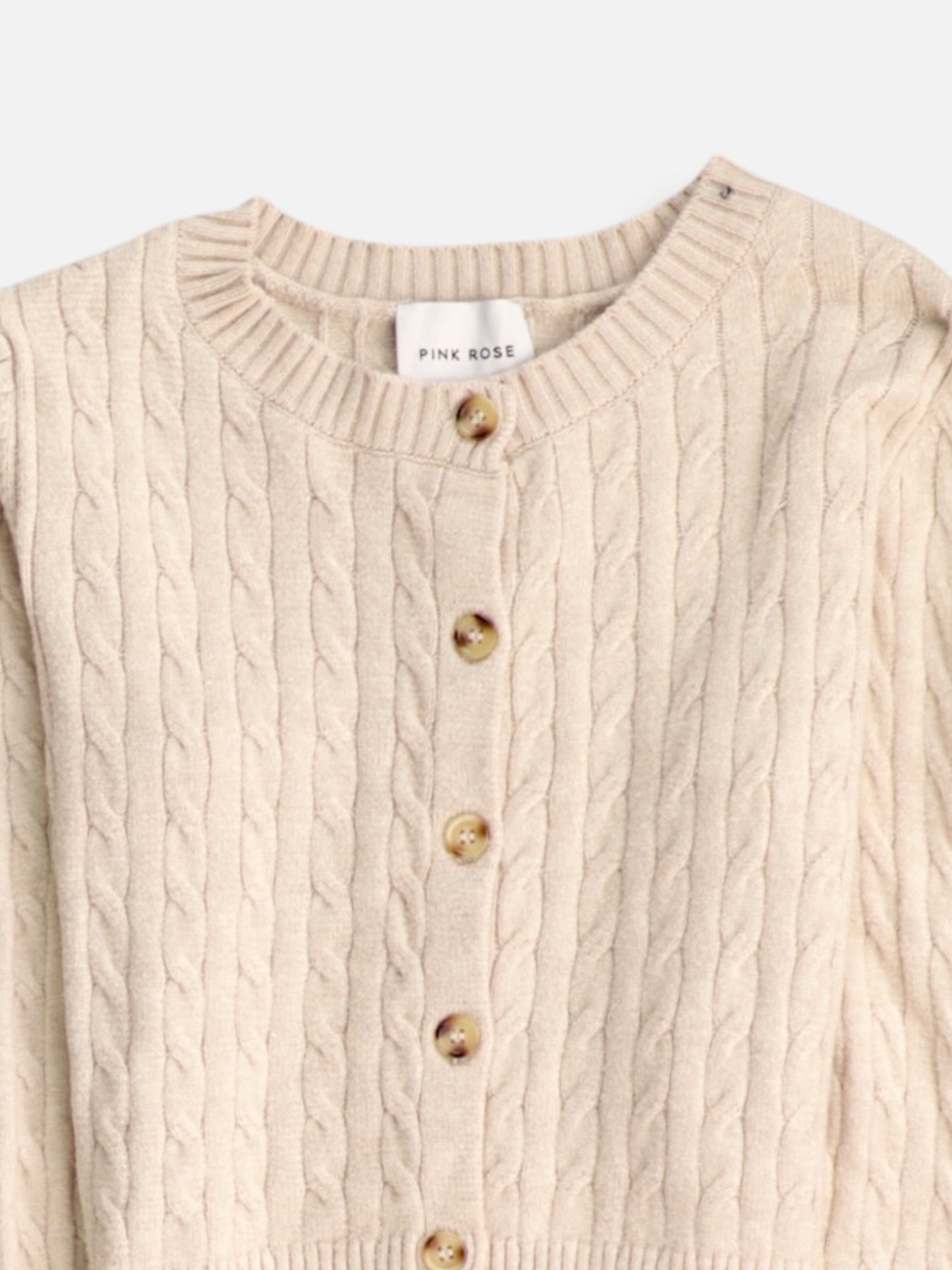Pink Rose Sueter Cardigan Crop Top - Mujer - Large