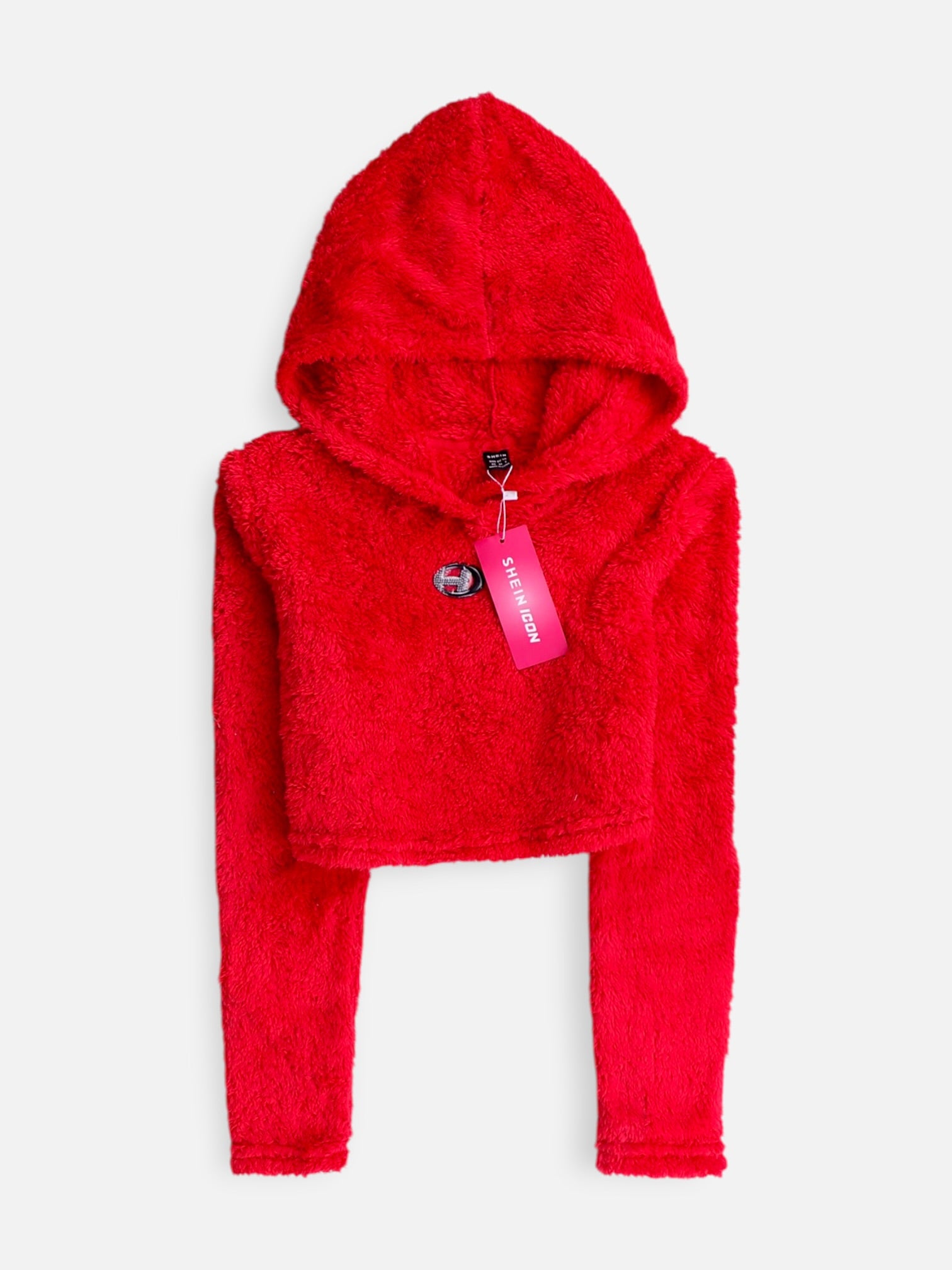 SHEIN Sudadera Hoodie Crop Top - Mujer - XS