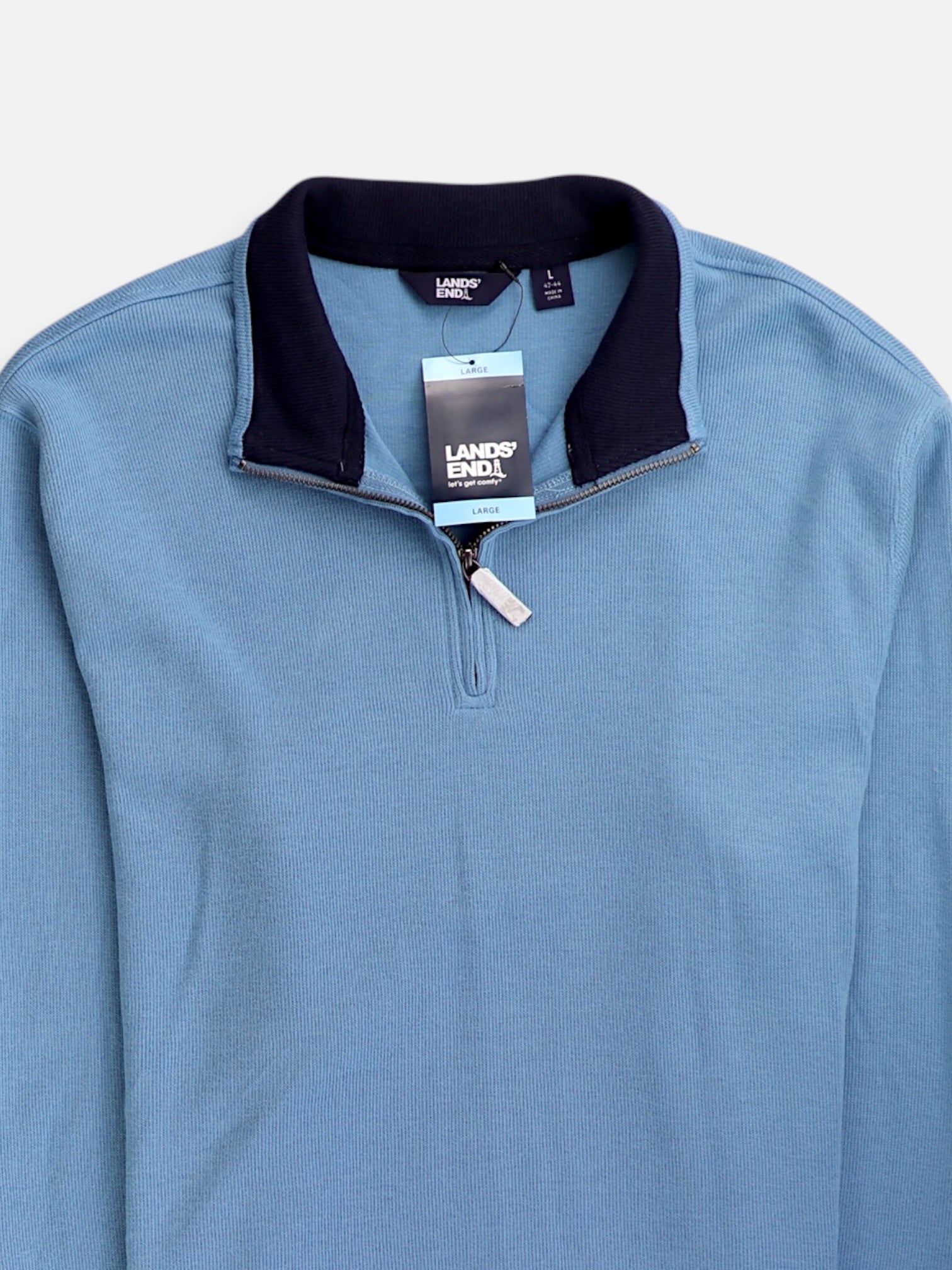 LANDS END Sueter Fleece Casual - Hombre - Large