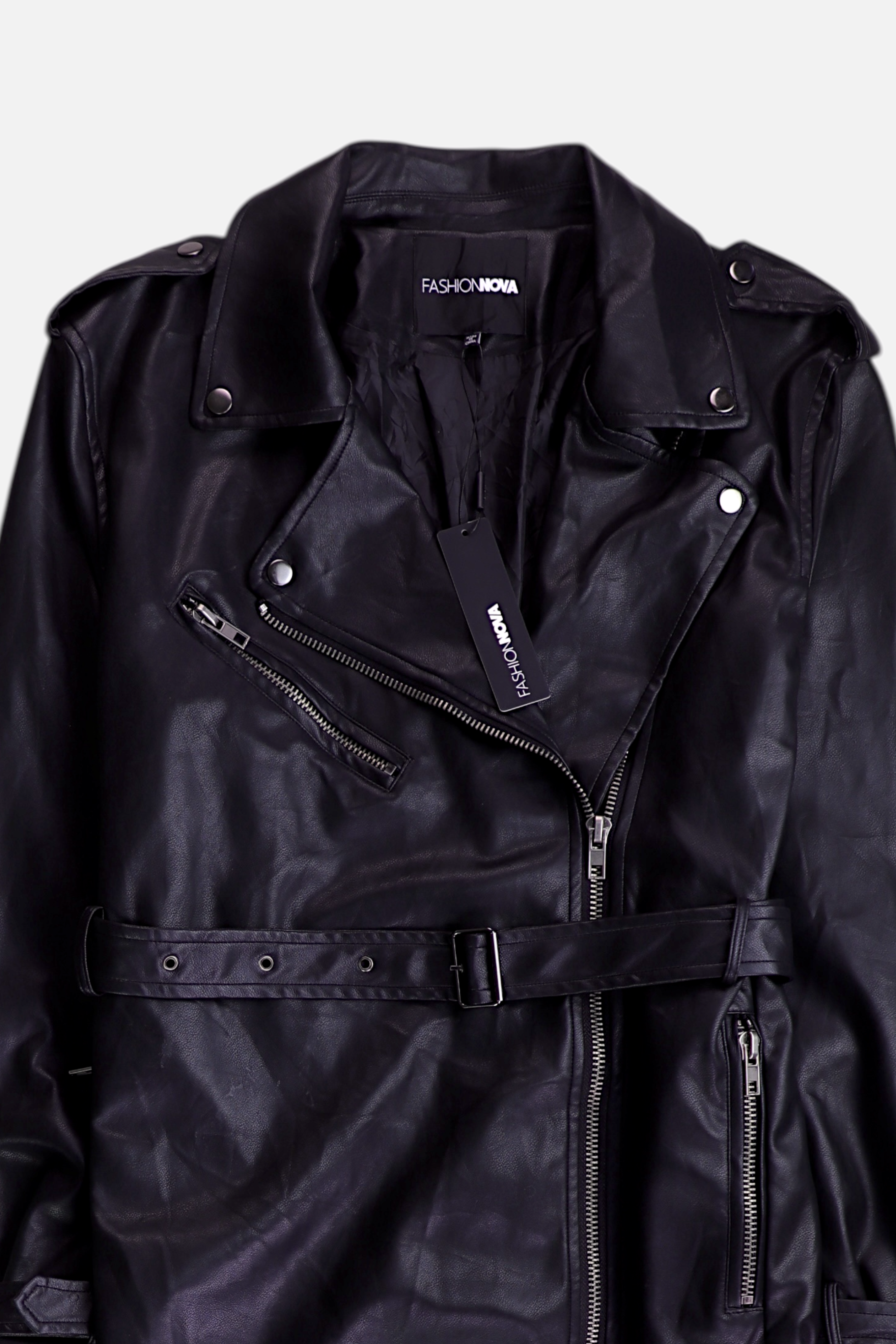 Fashionnova Abrigo Trench Coat Cuero - Mujer - Medium