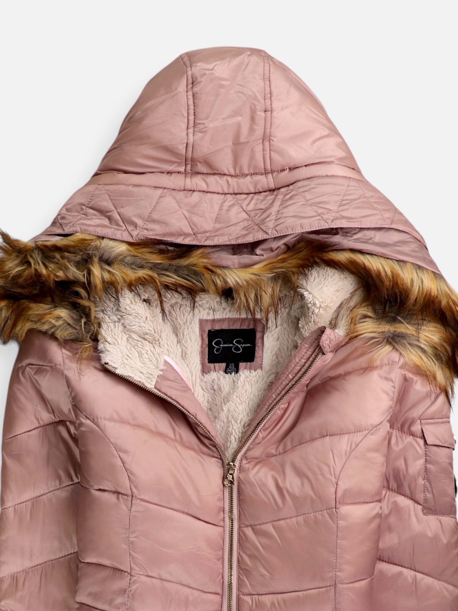 Jessica Simpson Abrigo Impermeable Puffer - Mujer - Large