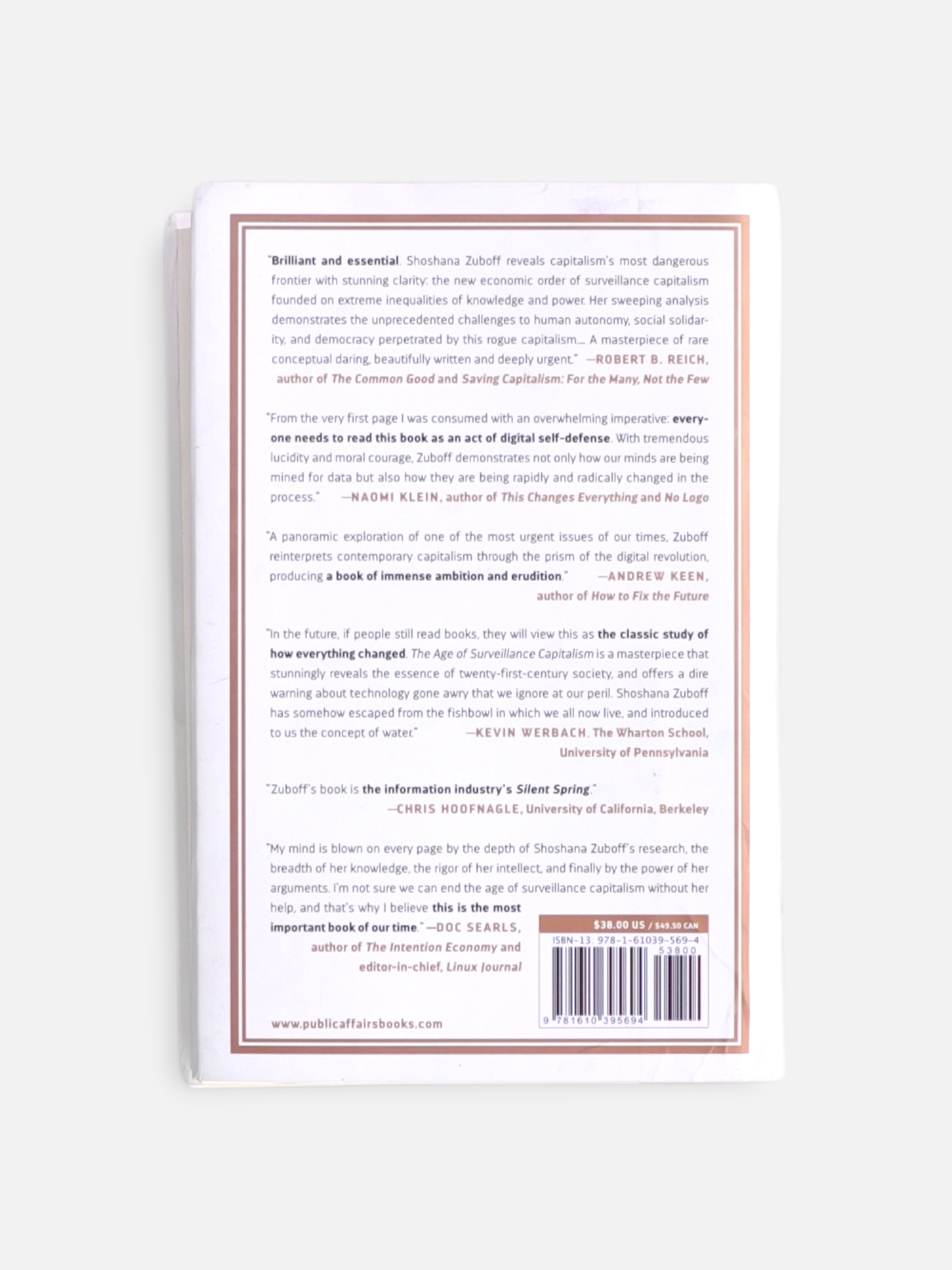 Libro THE AGE OF SURVEILLANCE CAPITALISM the fight For a human future at the new frontier of power  by Shoshana Zuboff
