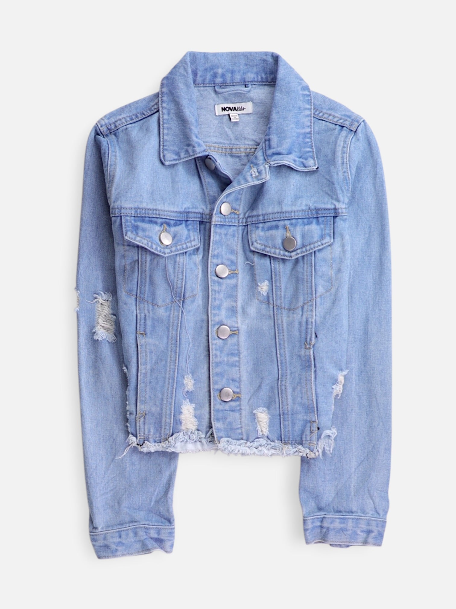 Fashionnova Chaqueta Denim  Crop Top - Niña - N/A - 13-14Y (Años)