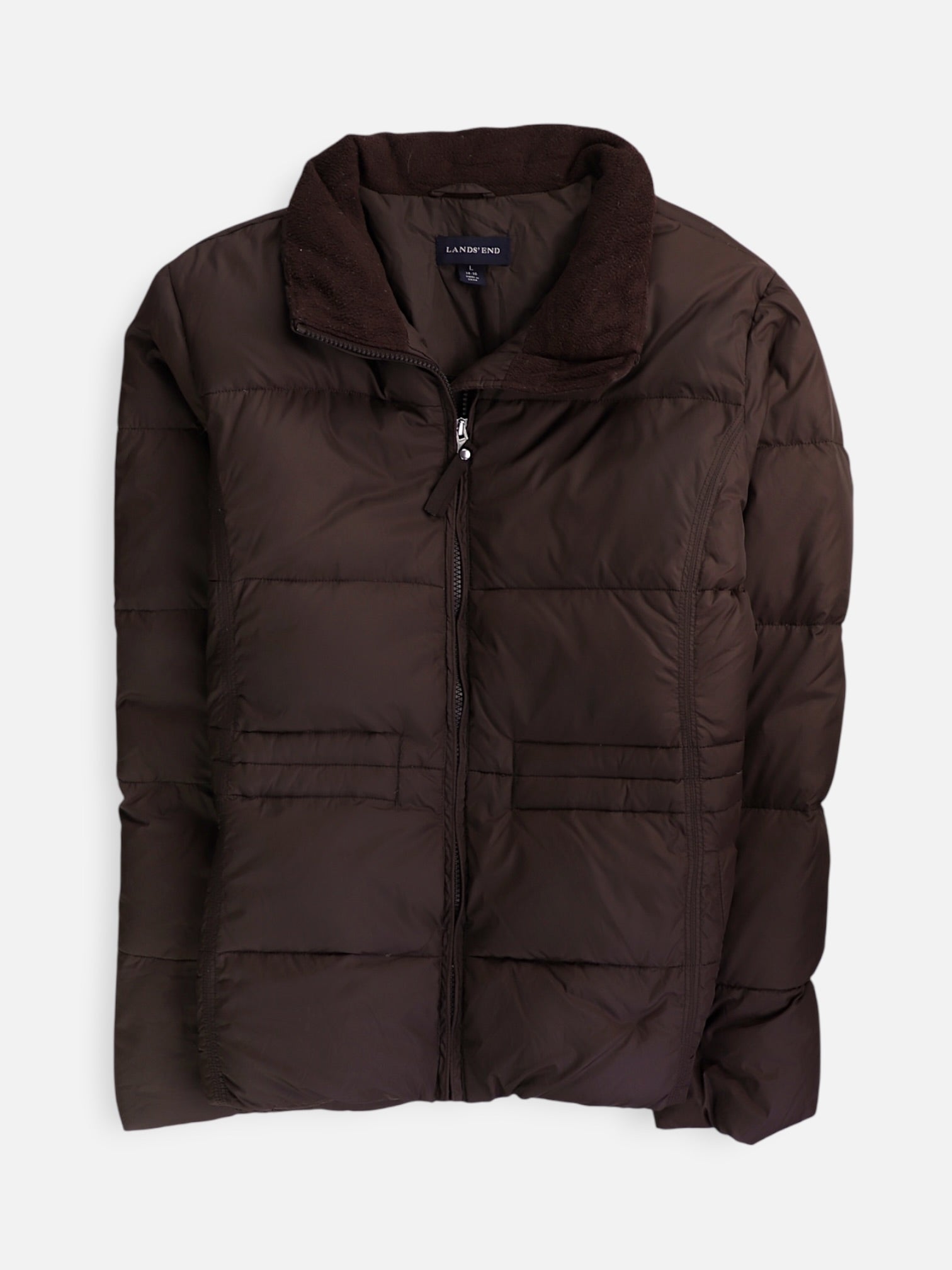 LANDS END Chaqueta Puffer Impermeable - Mujer - Large