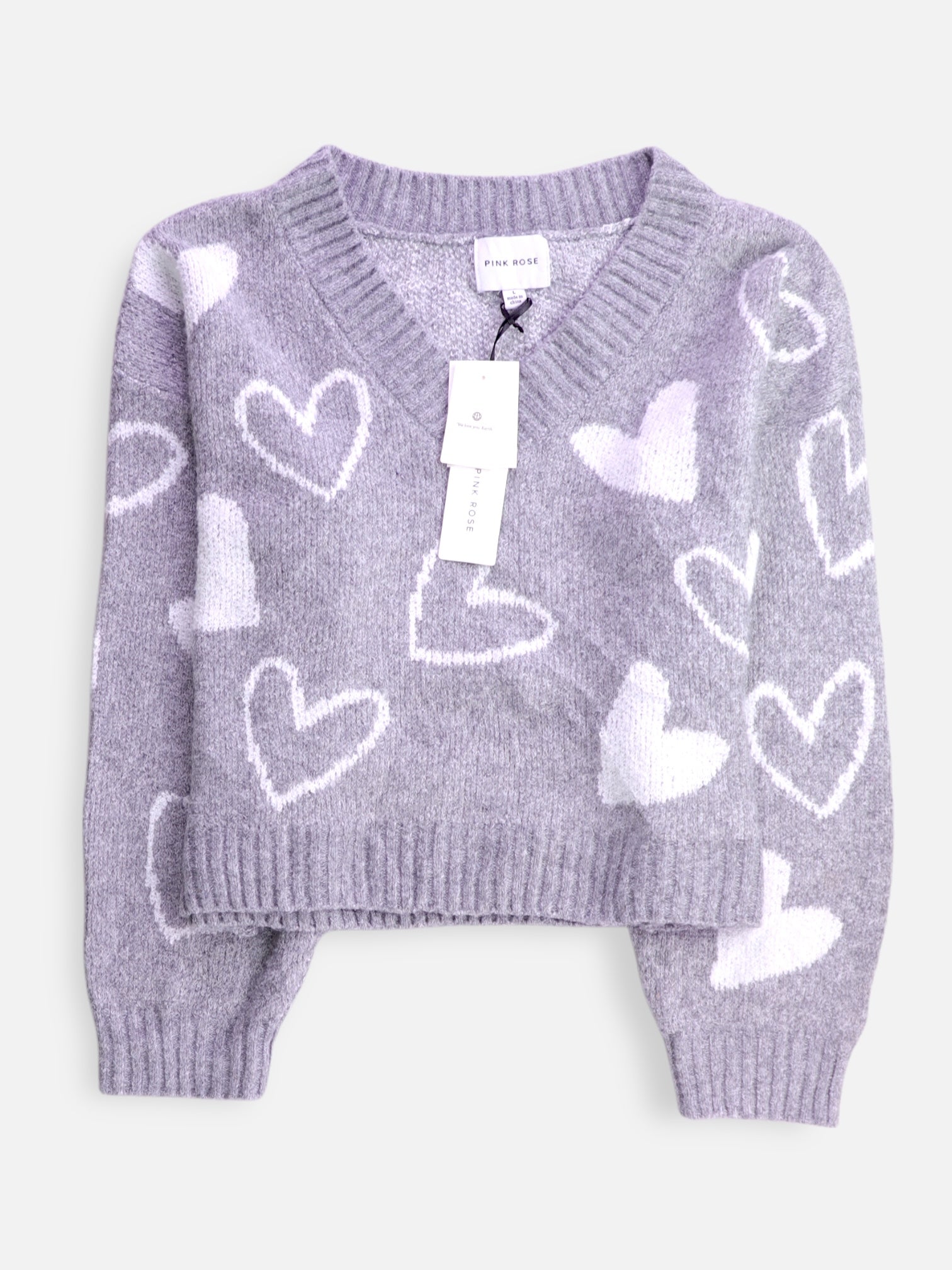 Pink Rose Sueter Knit Casual - Mujer - Large