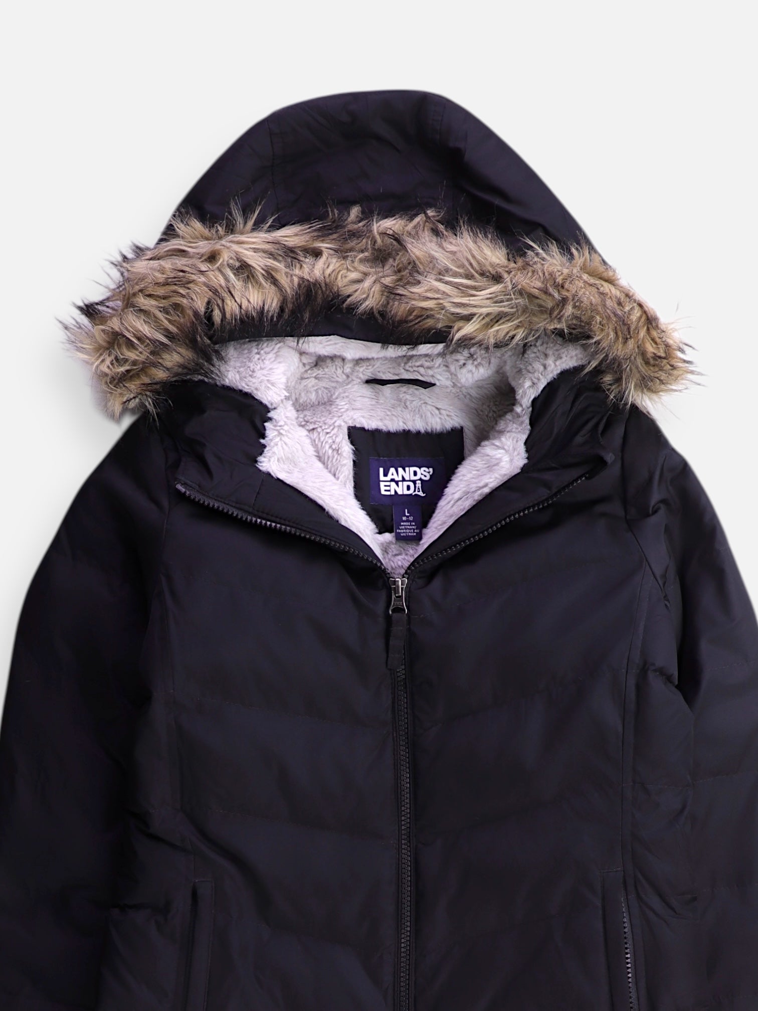 LANDS END Abrigo Impermeable Puffer - Niña - Large - Large