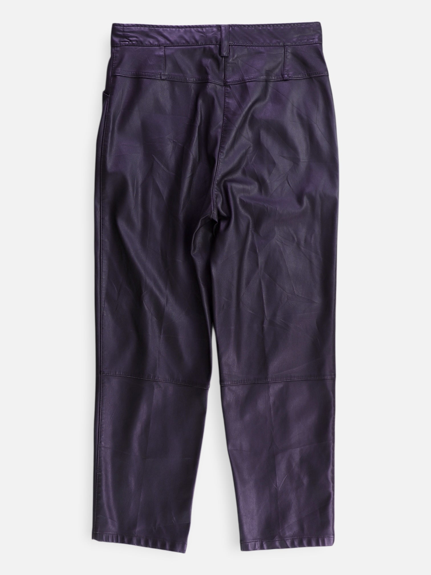 H&M Pantalon Regular Fit Cuero - Mujer - 8