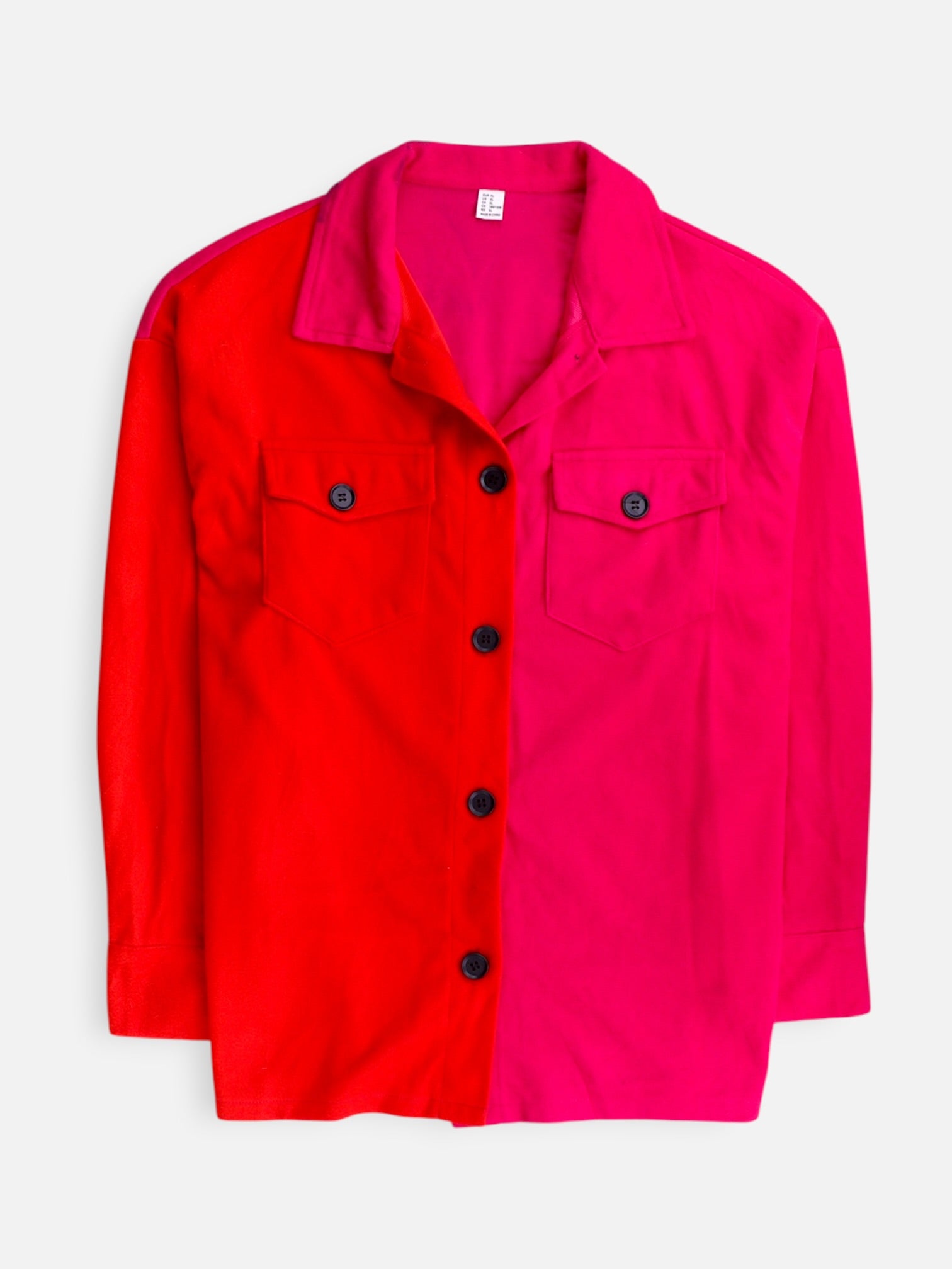 Chaqueta Sobrecamisa Color Block - Mujer - XL