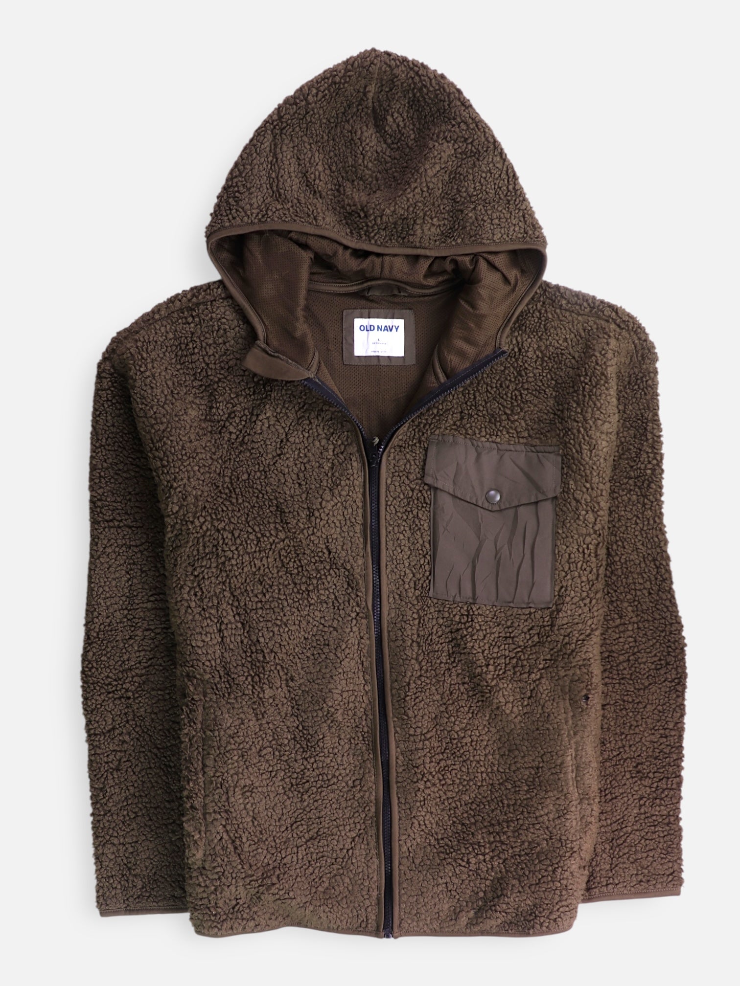 Old Navy Sudadera Hoodie Teddy - Hombre - Large