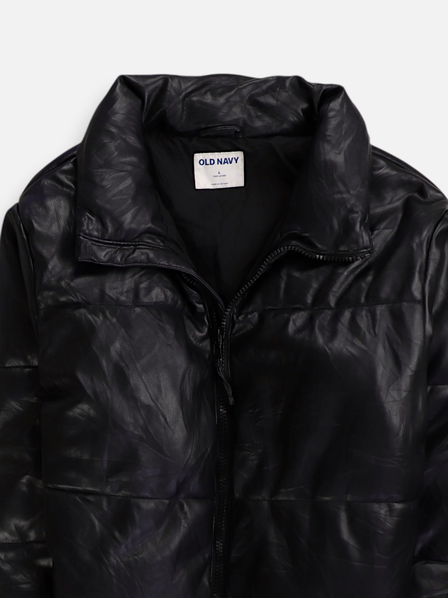 Old Navy Chaqueta Puffer Cuero - Mujer - Large