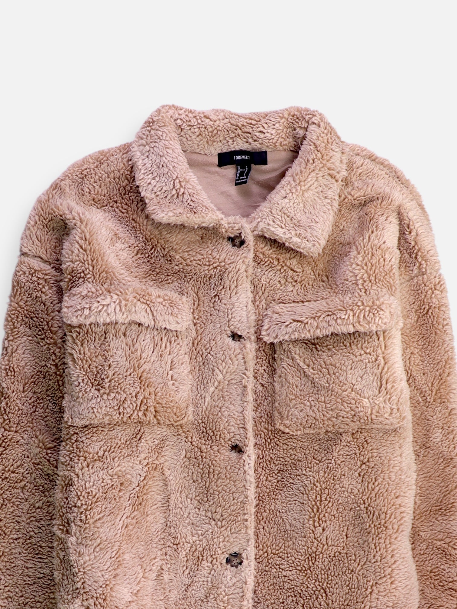 Forever 21 Chaqueta Casual Teddy - Mujer - Large