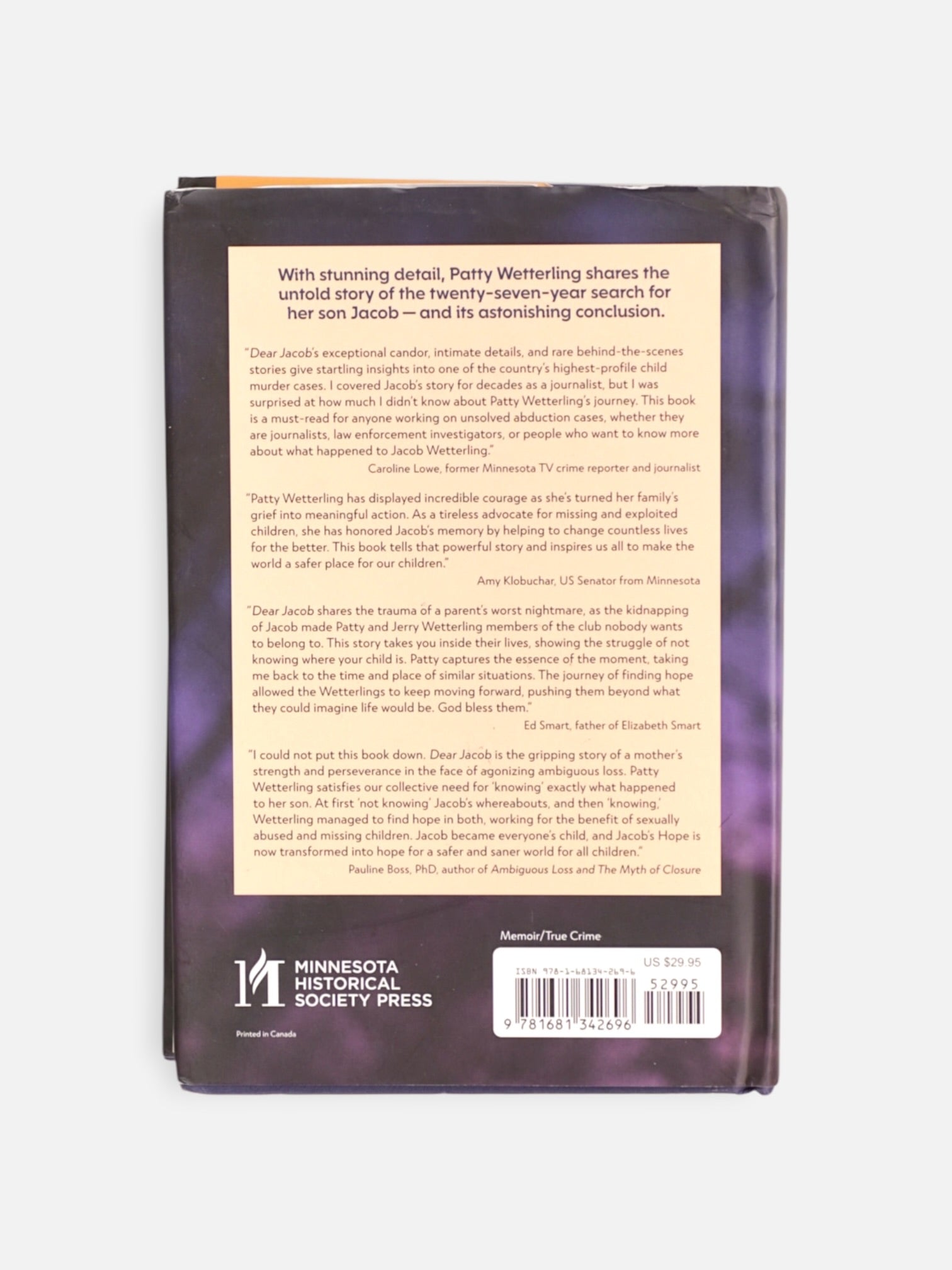 Libro Dear Jacob  by Patty Wetterling & Joy Baker