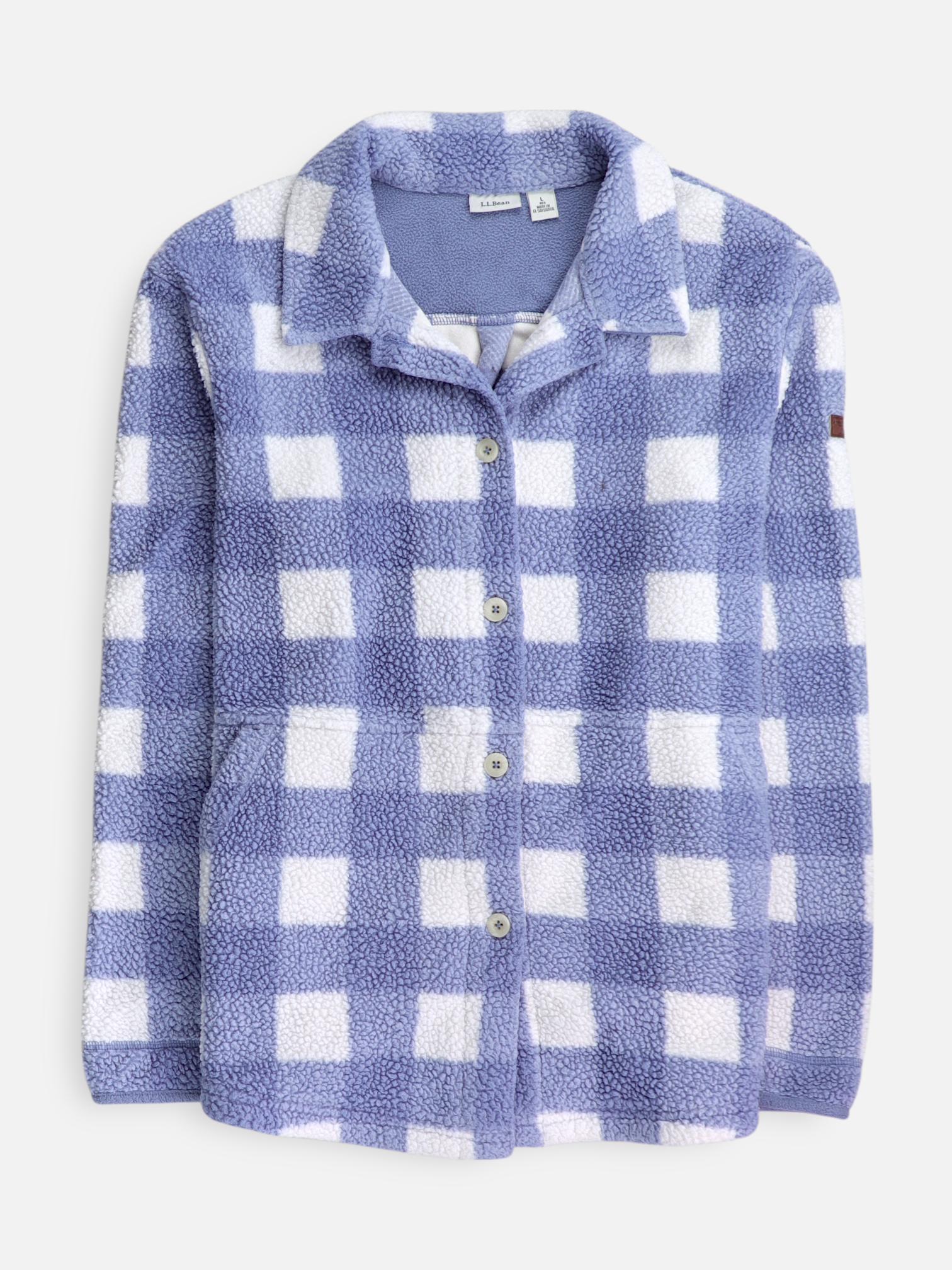LL BEAN Chaqueta Sobrecamisa Color Block - Mujer - Large