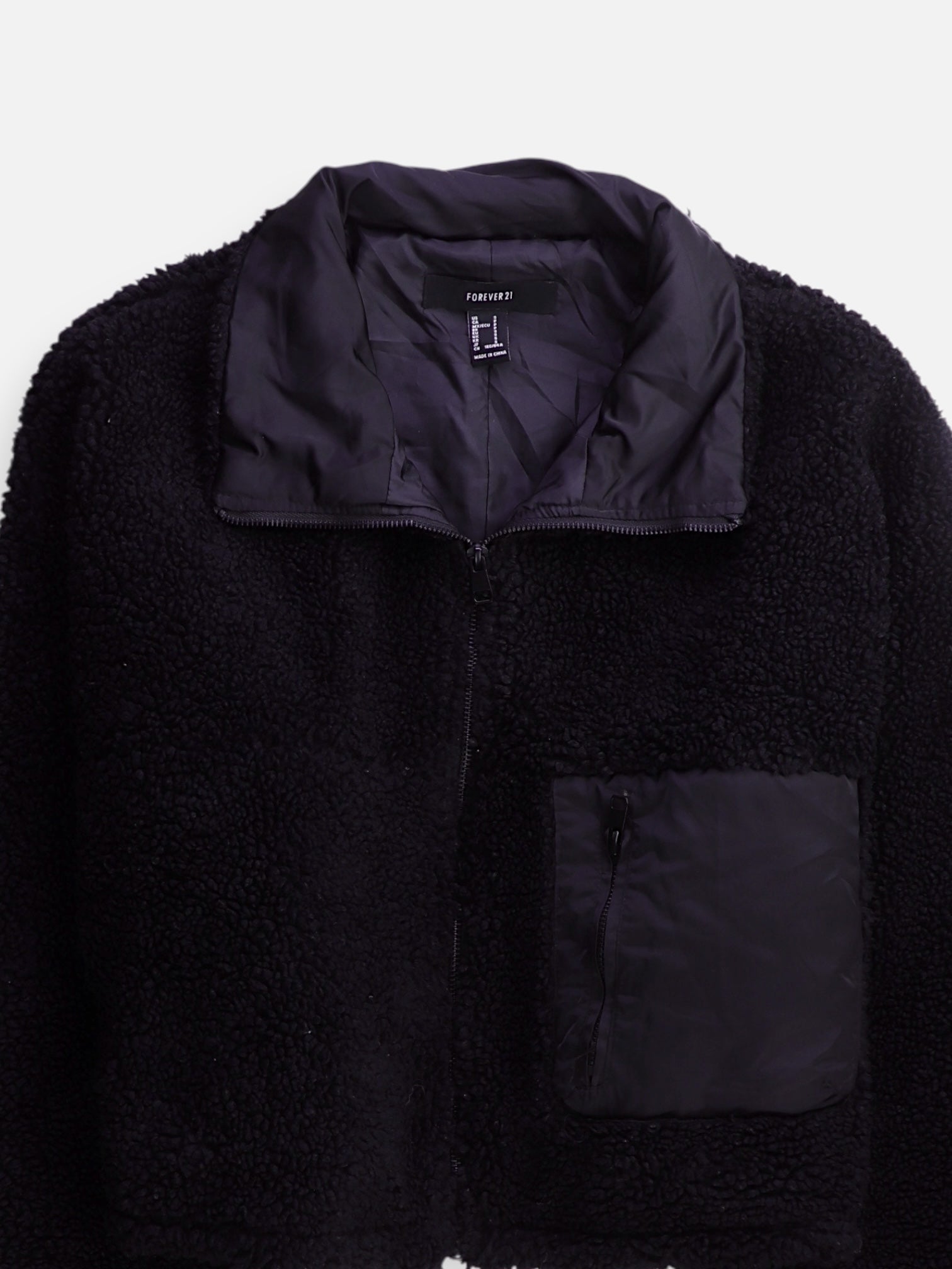 Forever 21 Chaqueta Casual Teddy - Mujer - Small