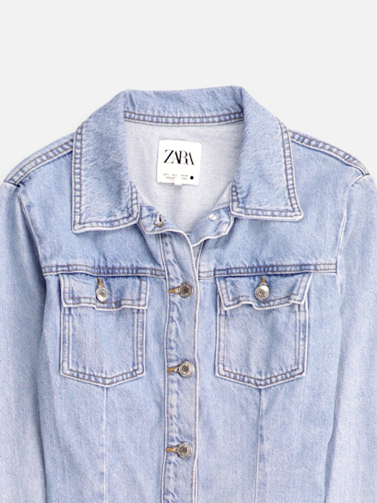 ZARA Chaqueta Denim  Largo - Mujer - Large