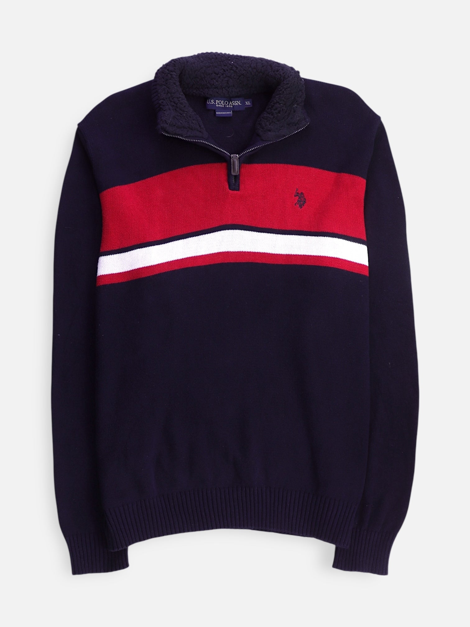 US Polo ASSN Sueter Fleece Color Block - Hombre - XL