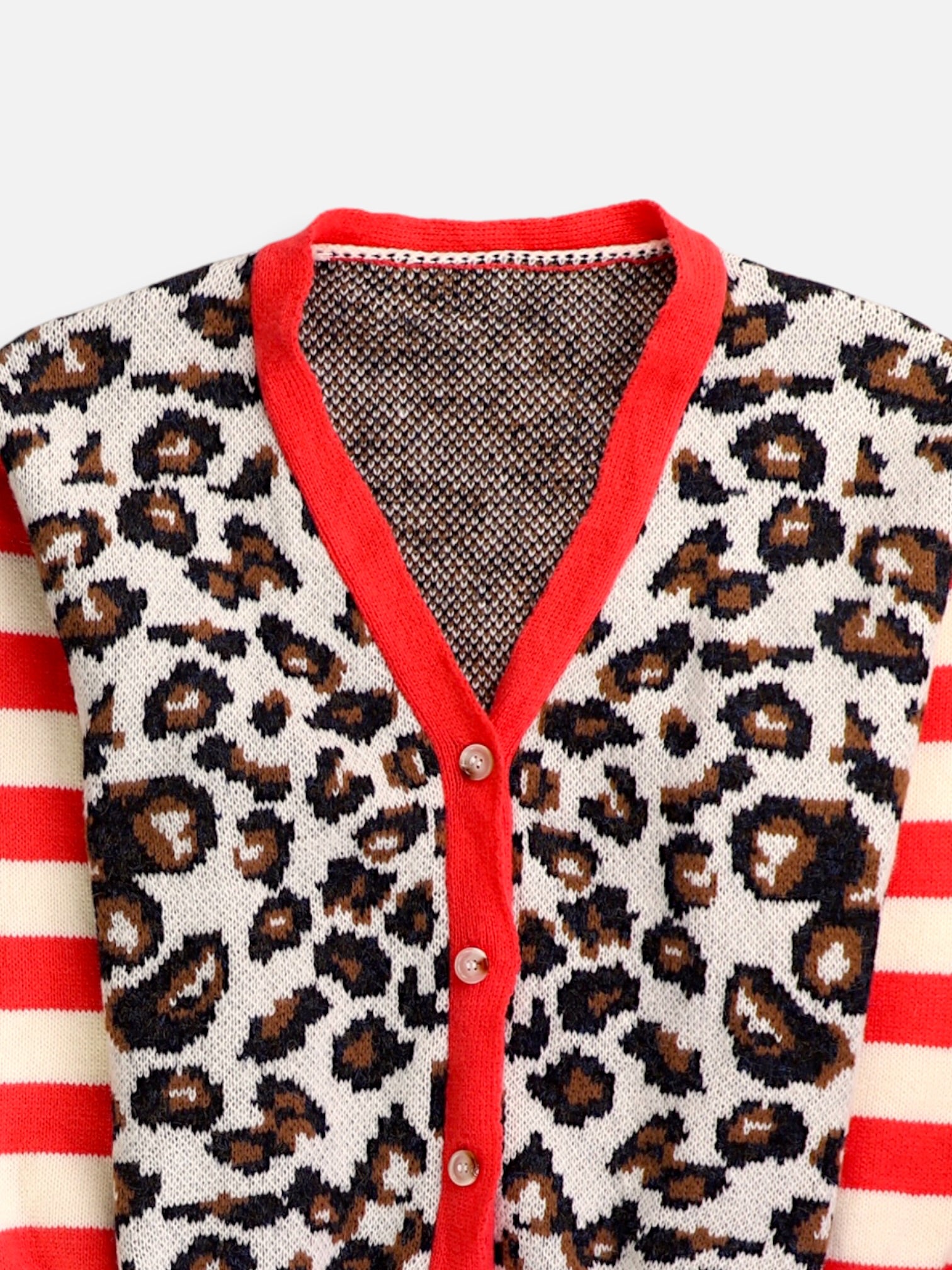 Sueter Cardigan Color Block - Mujer - Large