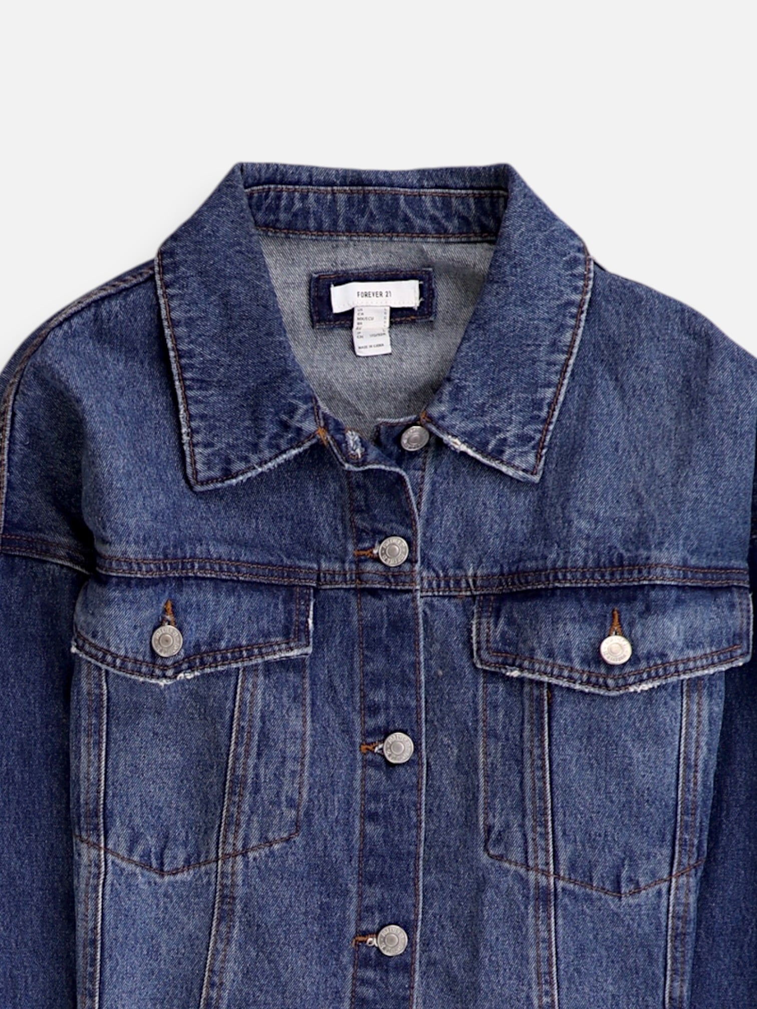 Forever 21 Chaqueta Denim  Basic - Mujer - Large