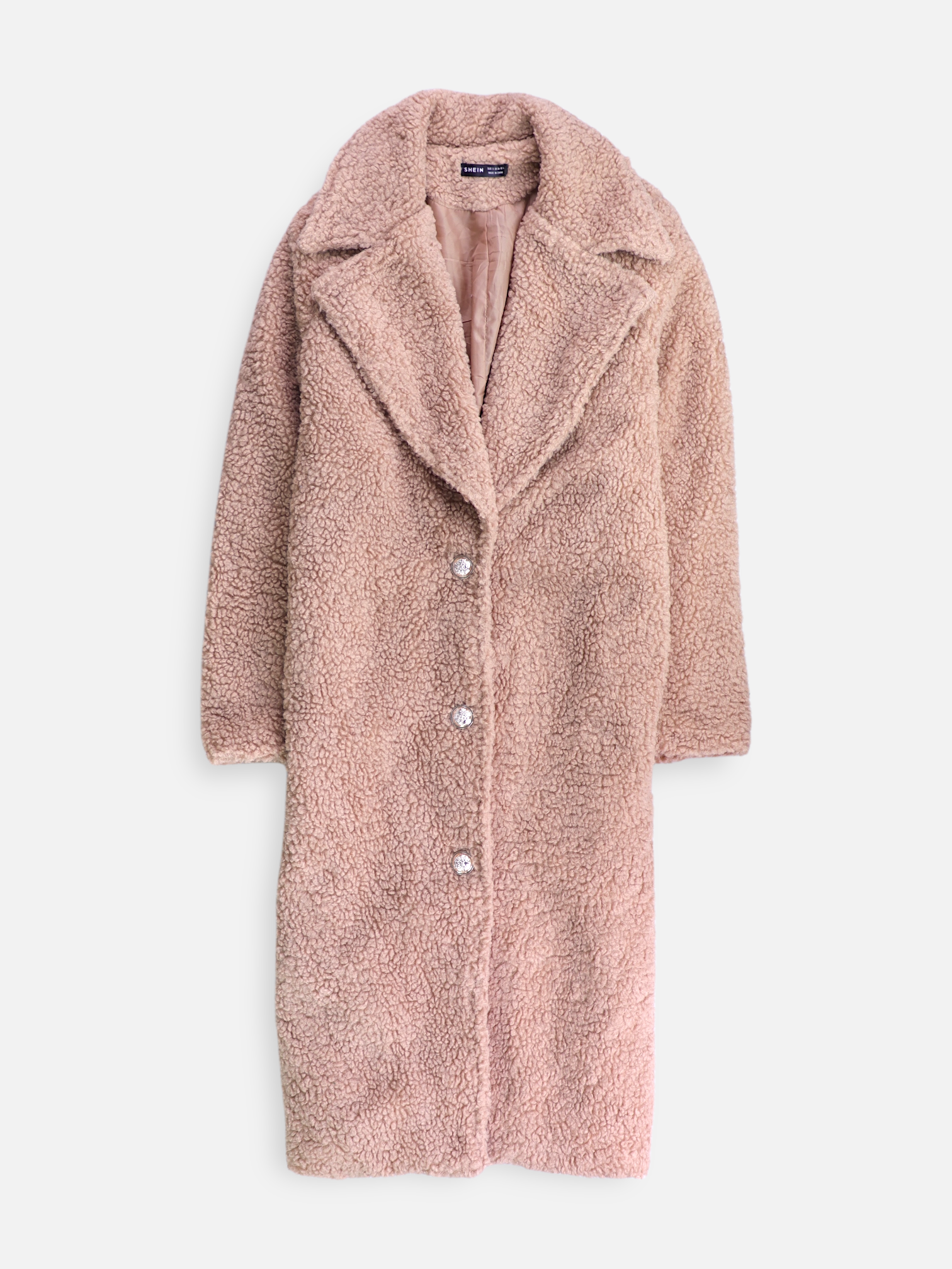 SHEIN Abrigo  Single breasted trench Teddy - Mujer - Small