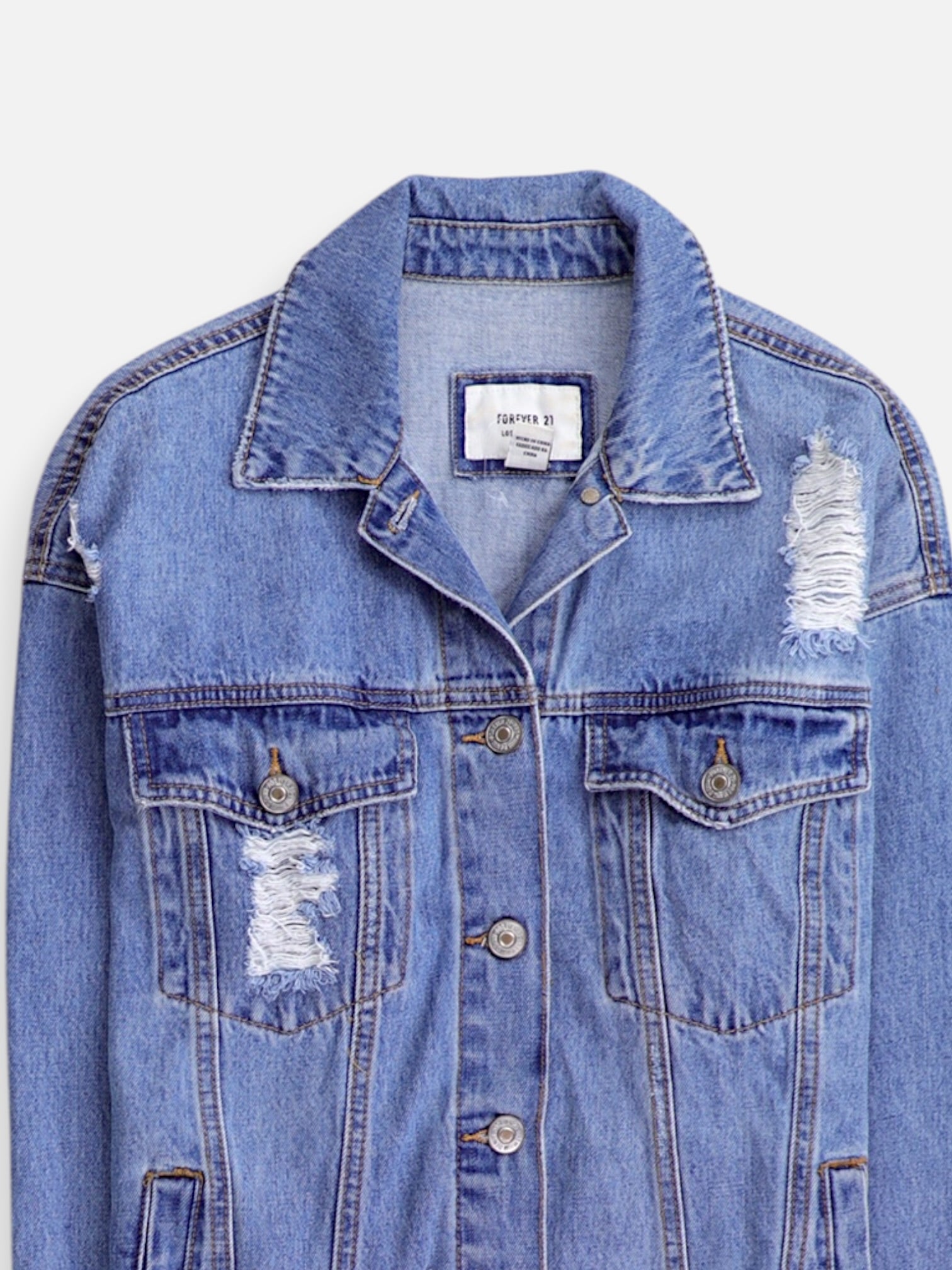 Forever 21 Chaqueta Denim  Basic - Mujer - Small
