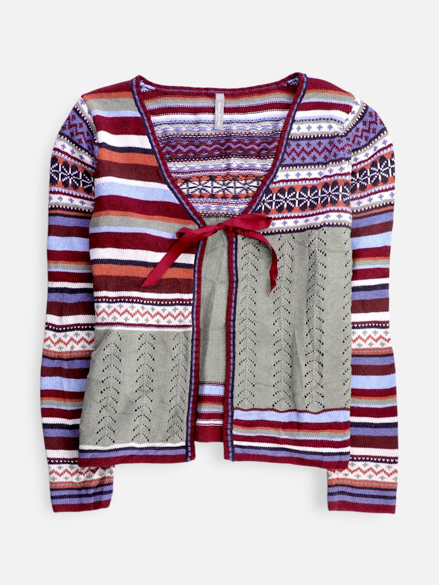 Sueter Cardigan Color Block - Mujer - Medium
