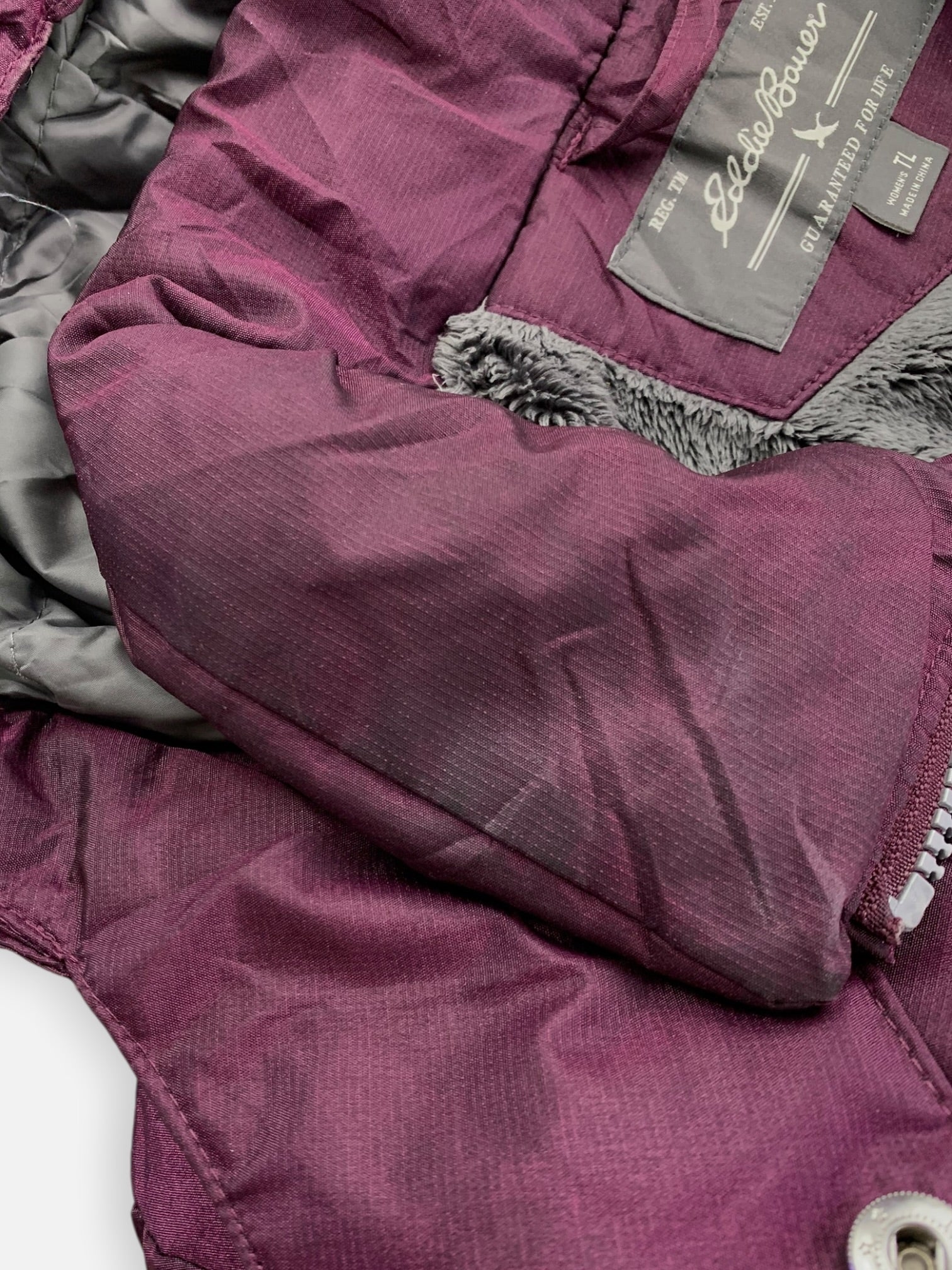 Eddie Bauer Abrigo Impermeable Puffer - Mujer - Large