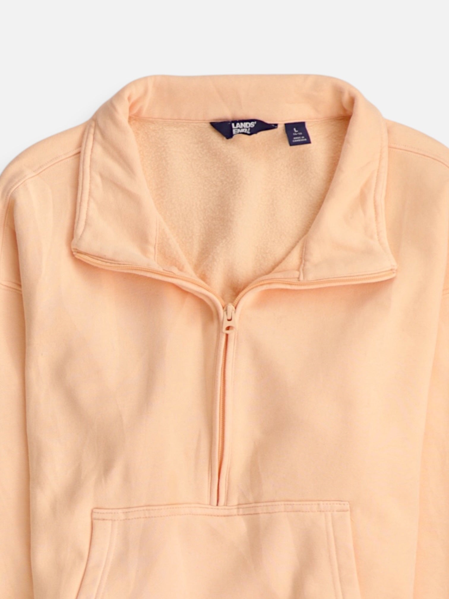 LANDS END Sudadera Fleece Basic - Mujer - Large